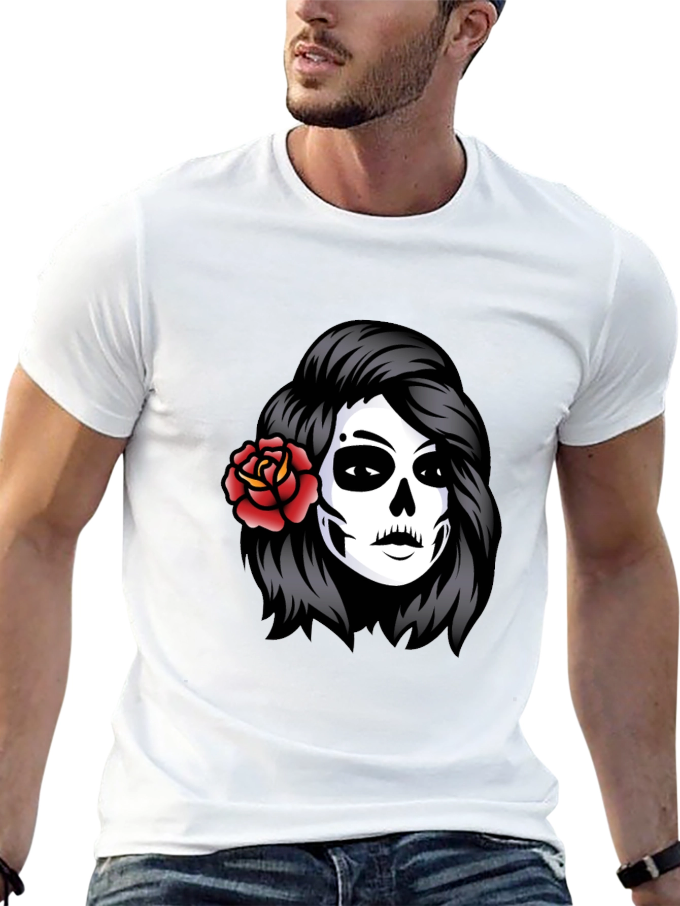 Sugar Skull Girl Graphic Black T-Shirt