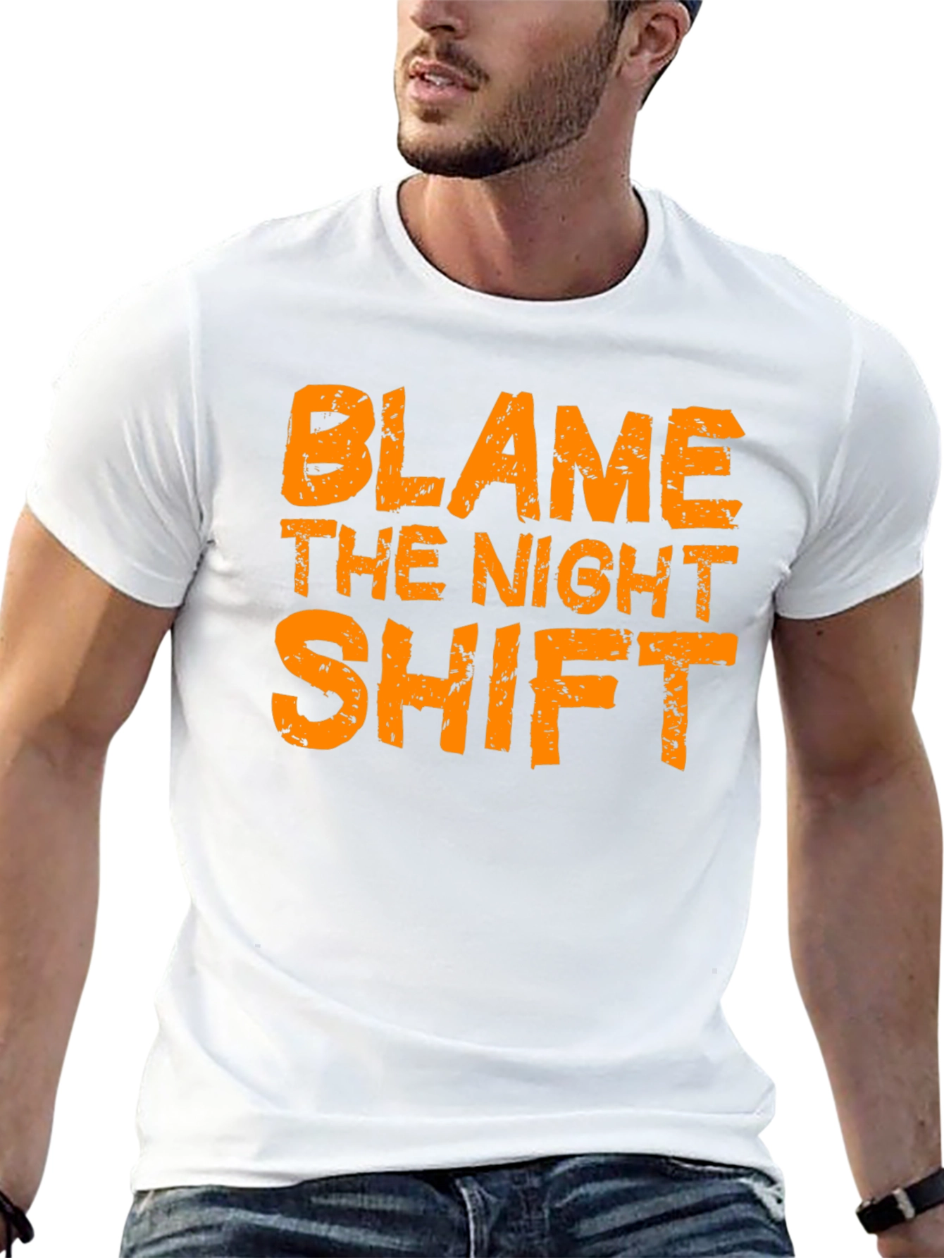 Blame The Night Shift Black Graphic Tee