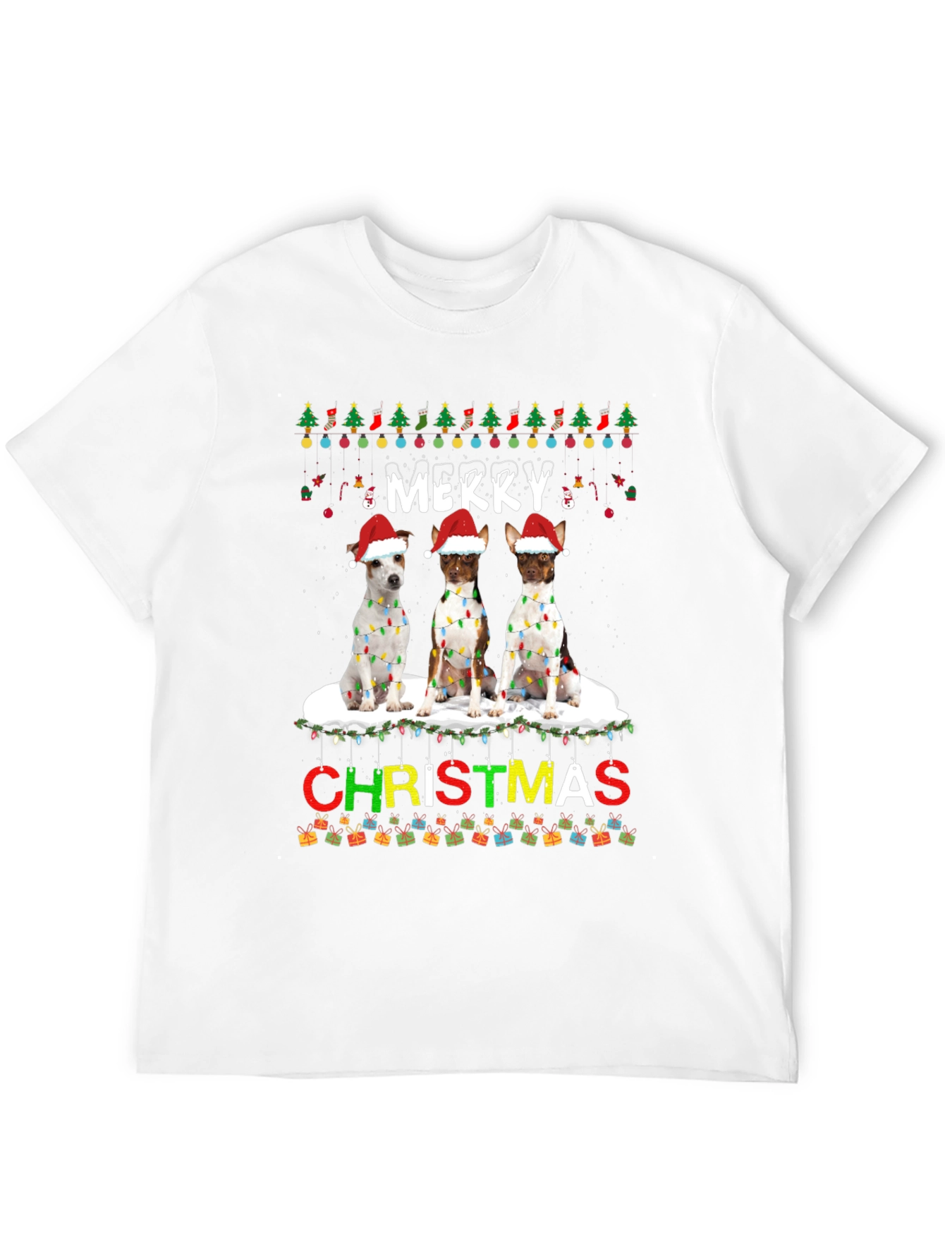 Festive Dog Christmas T-Shirt - Merry Holiday Apparel