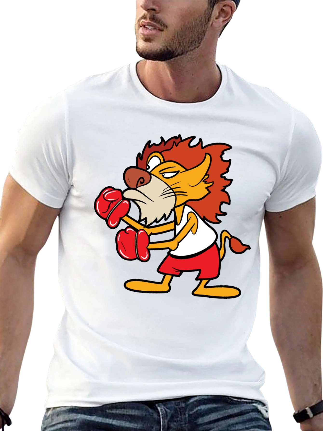 Boxing Lion Graphic Tee - Black T-Shirt