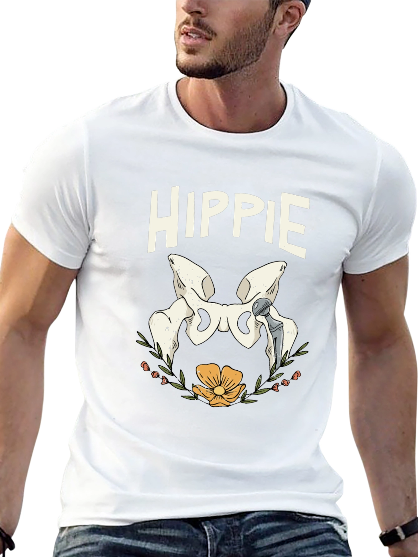 Hippie Hip Replacement Humor T-Shirt