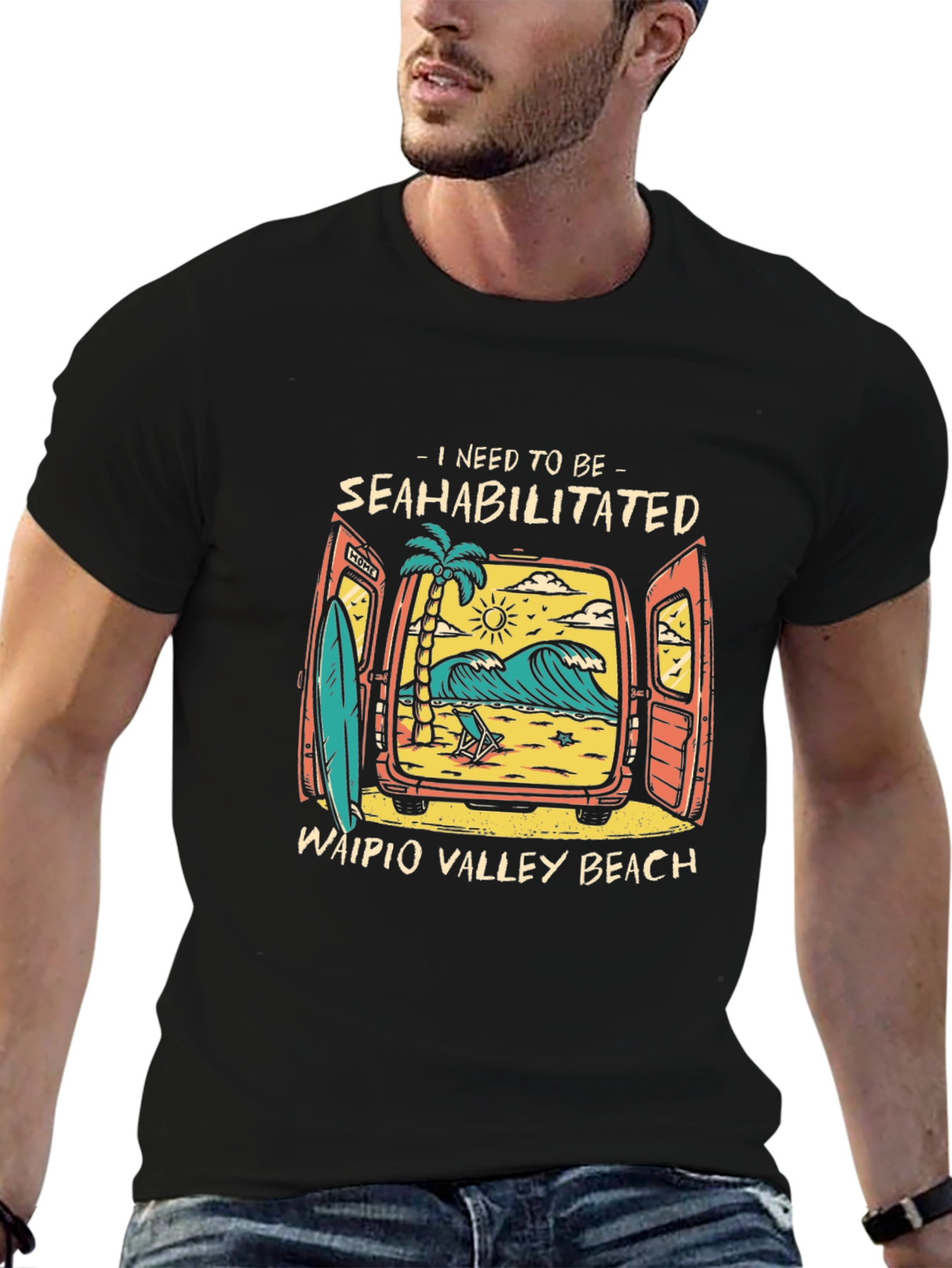 Seahabilitated Waipio Valley Beach T-Shirt