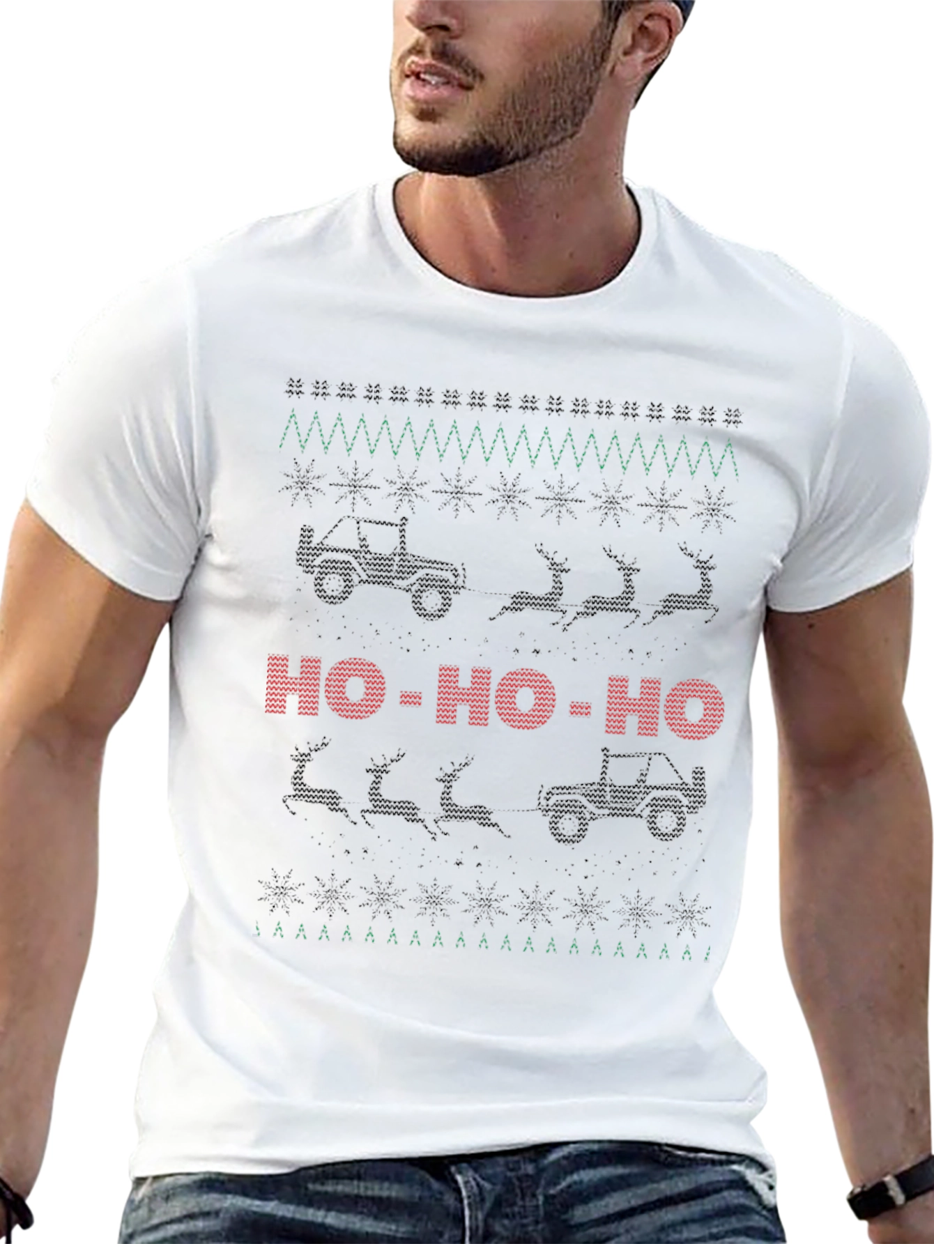 Christmas Jeep Ho-Ho-Ho Holiday T-Shirt