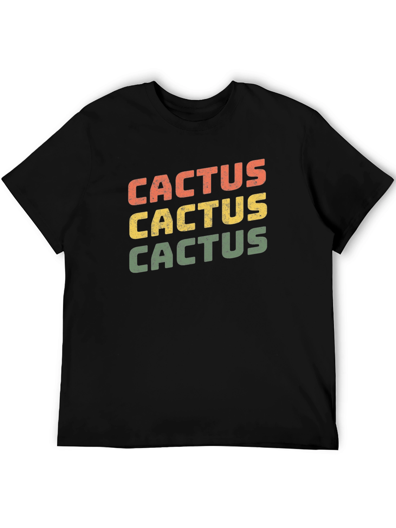 Retro Cactus T-Shirt - Black Cotton Tee