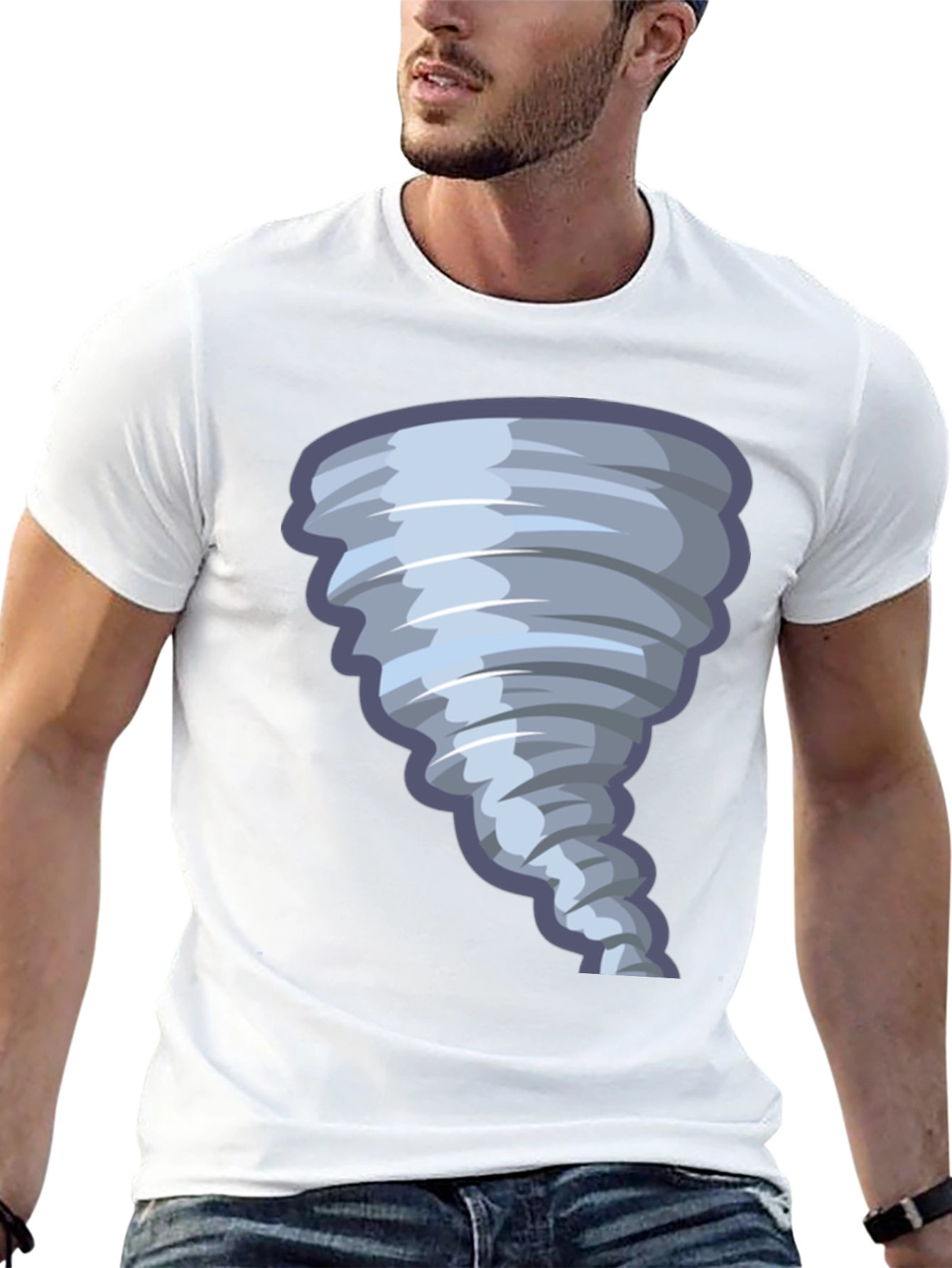 Cartoon Tornado Graphic Tee - Fun Weather Shirt