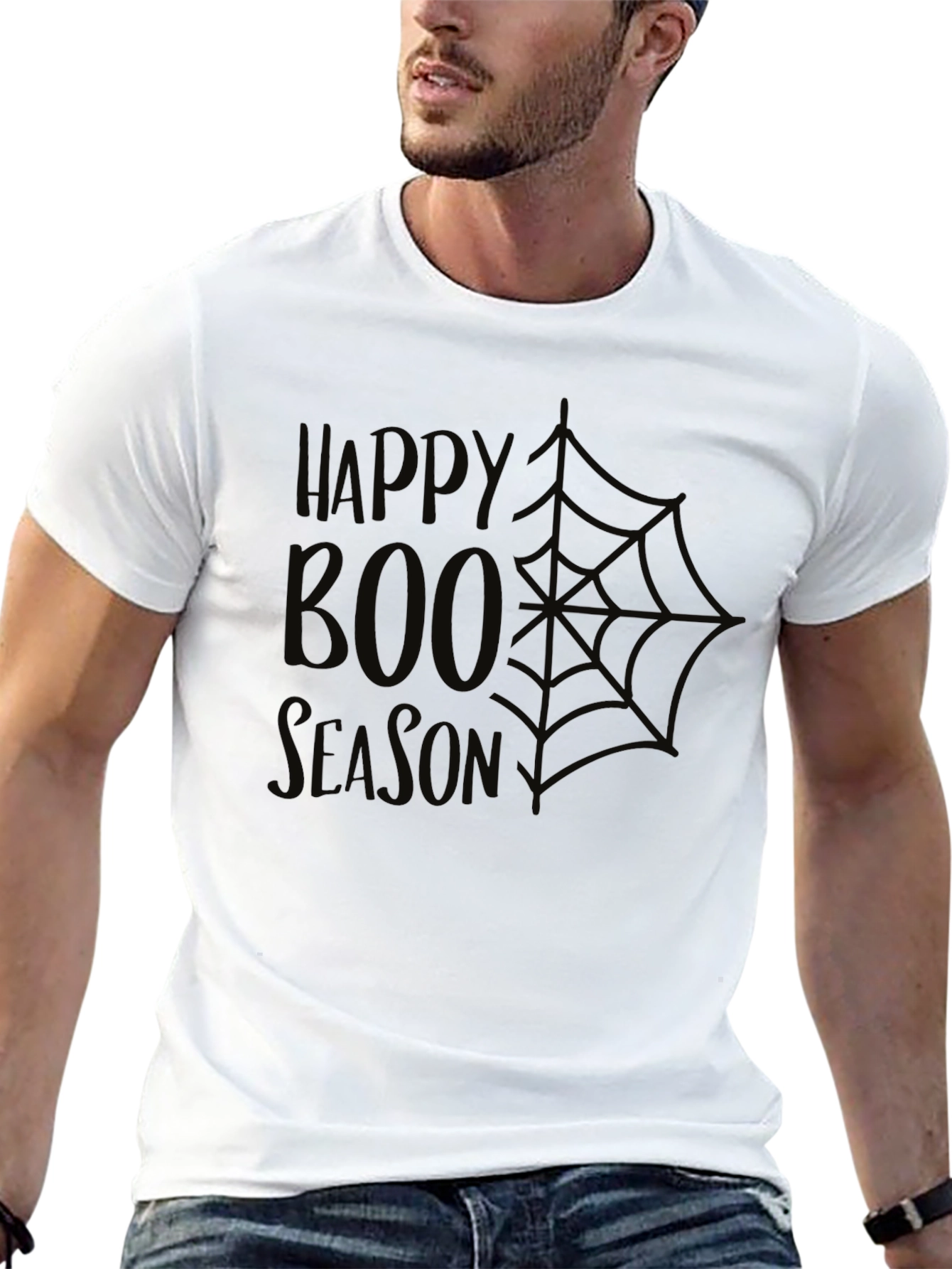Happy Boo Season Black Halloween T-Shirt