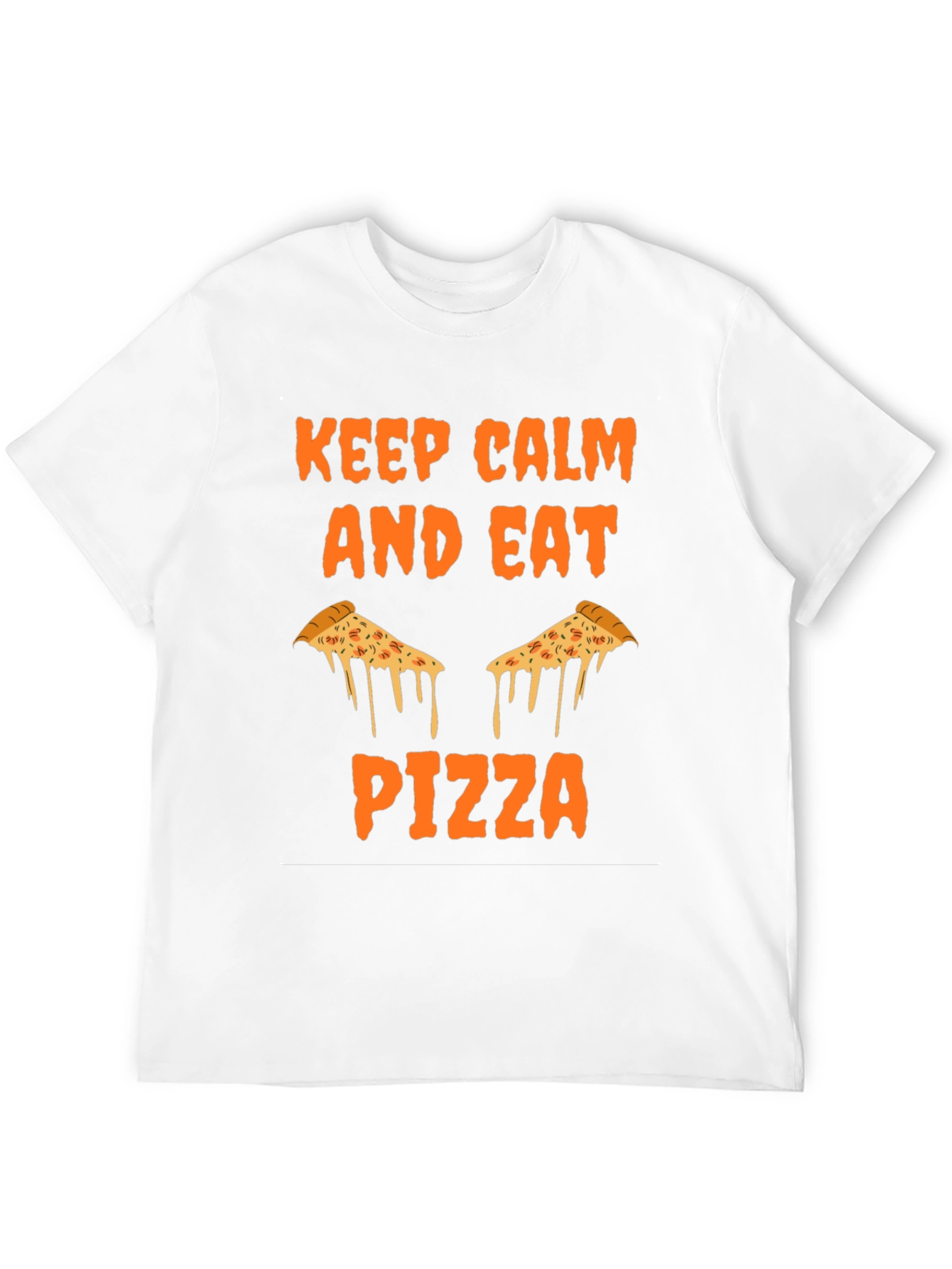 Keep Calm Eat Pizza Black Graphic Tee Shirt