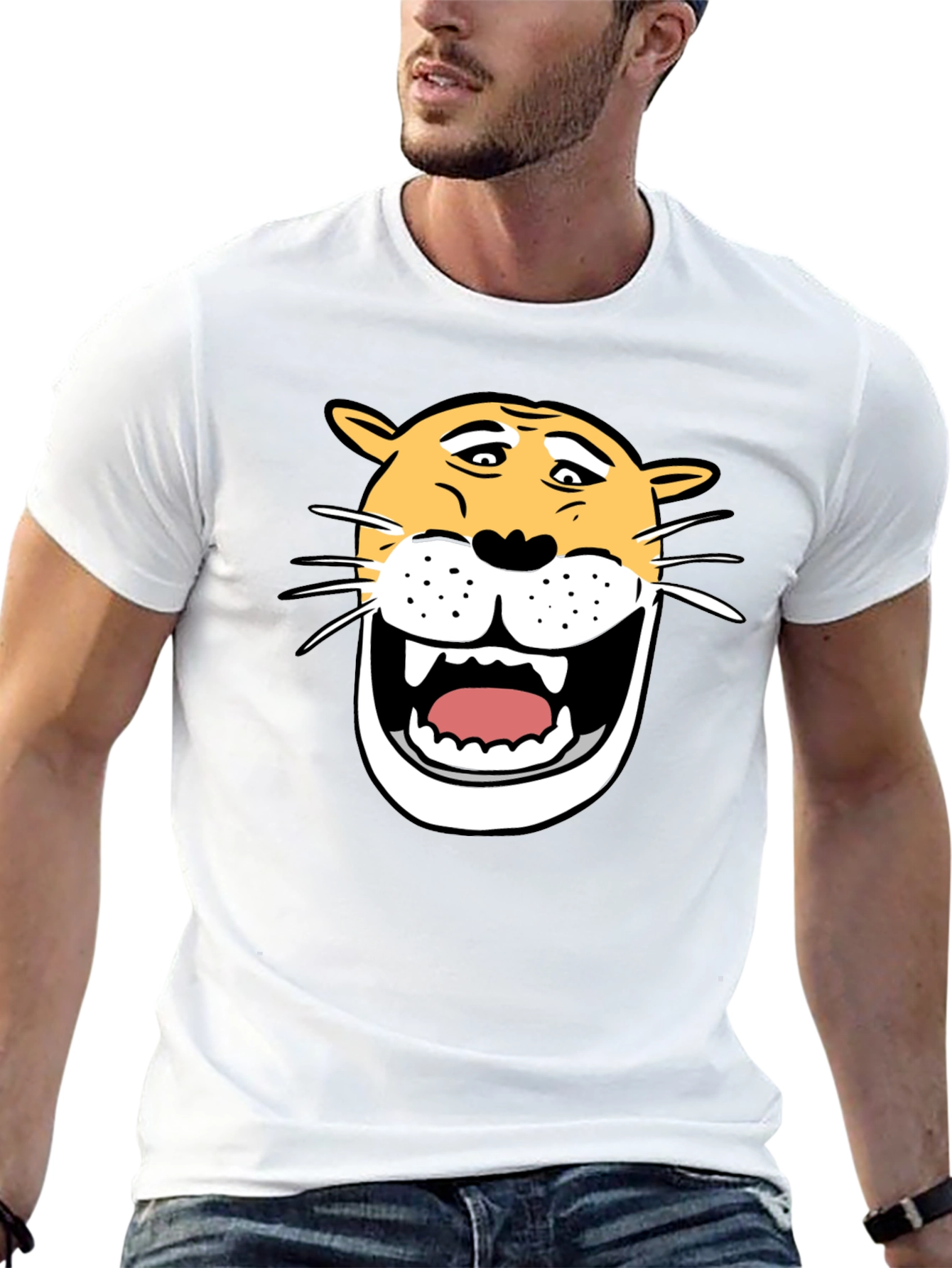 Funny Cartoon Lion Graphic T-Shirt