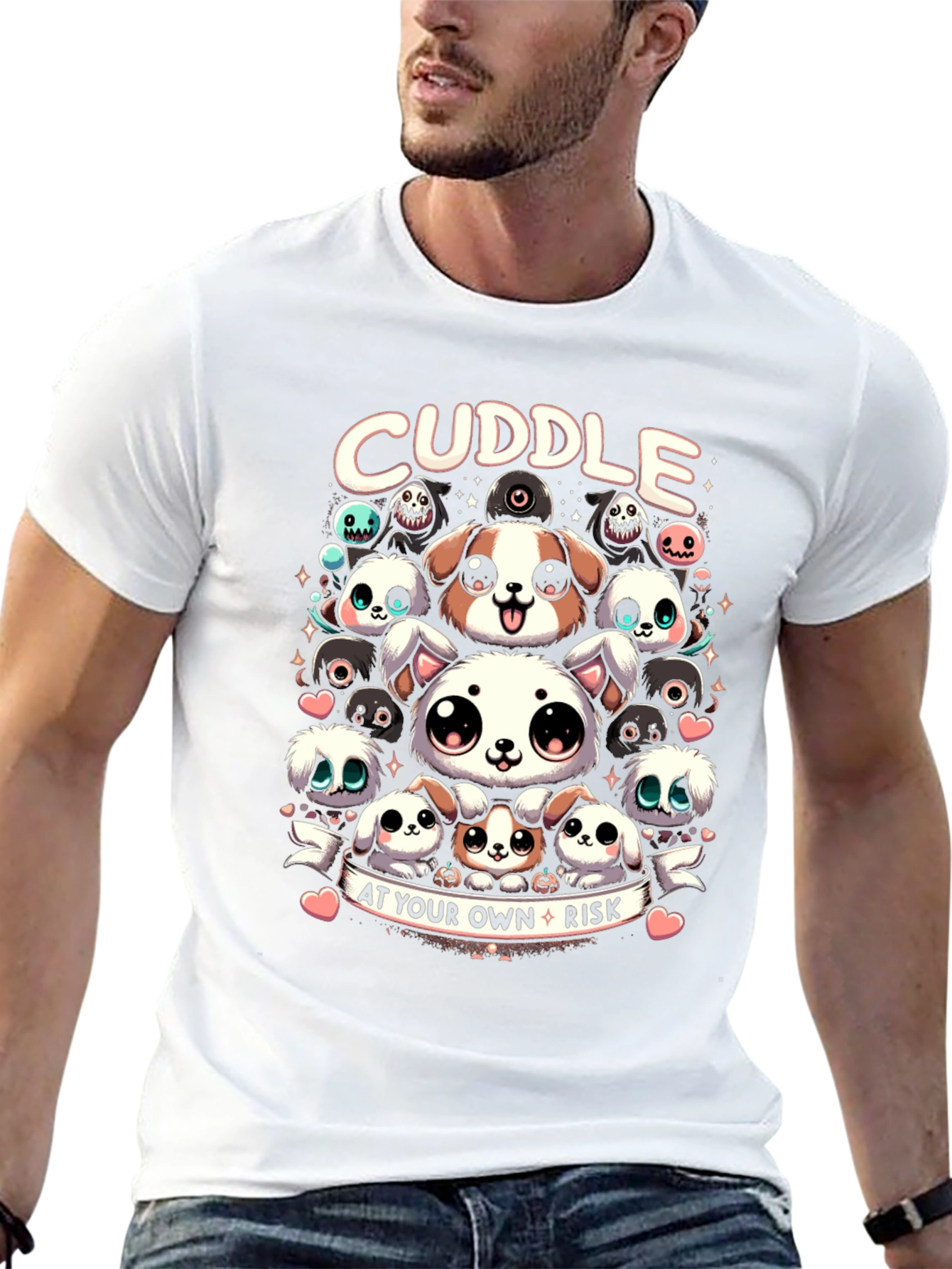 Cuddle At Your Own Risk Cute Cartoon Tee