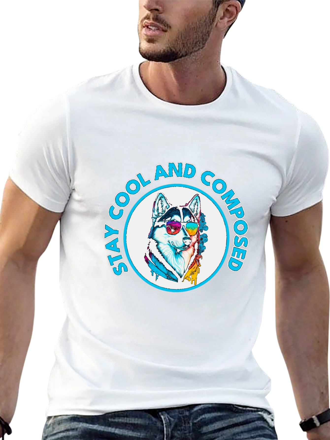 Cool Composed Husky Graphic T-Shirt