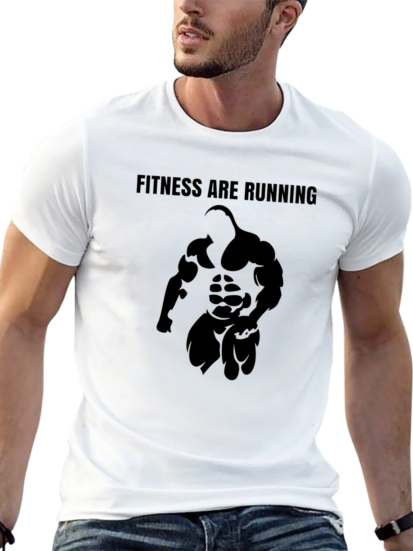 Fitness Are Running Black Graphic Tee