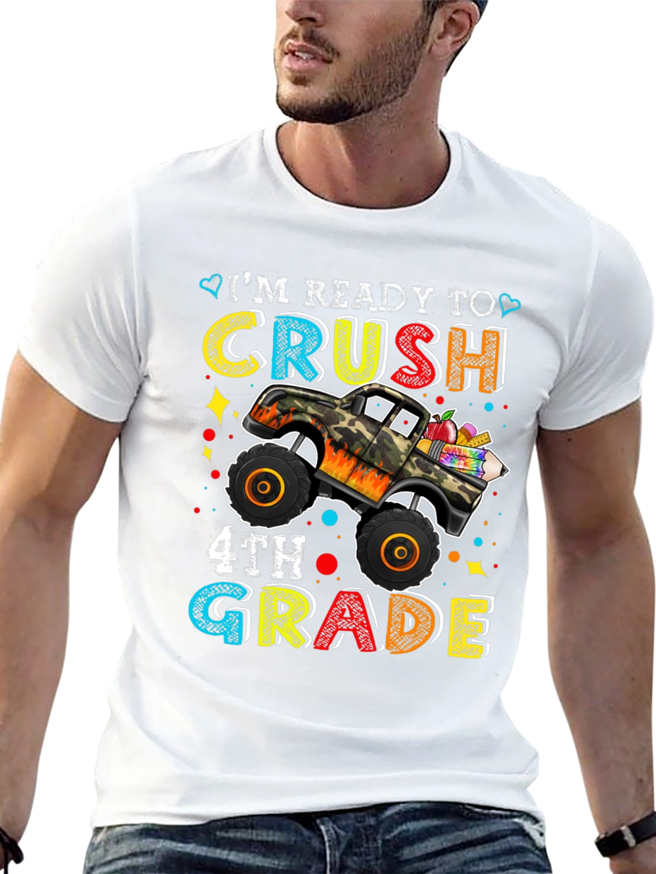 Ready to Crush 4th Grade Monster Truck Kids T-Shirt