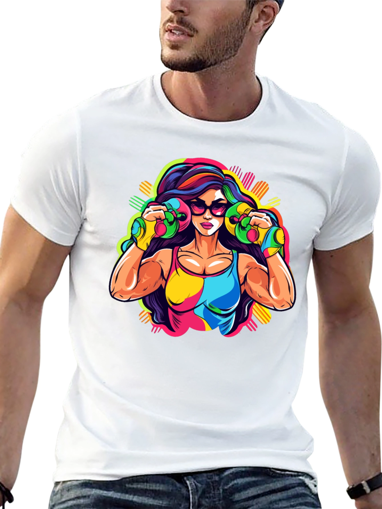 Retro Fitness Graphic Tee - Black