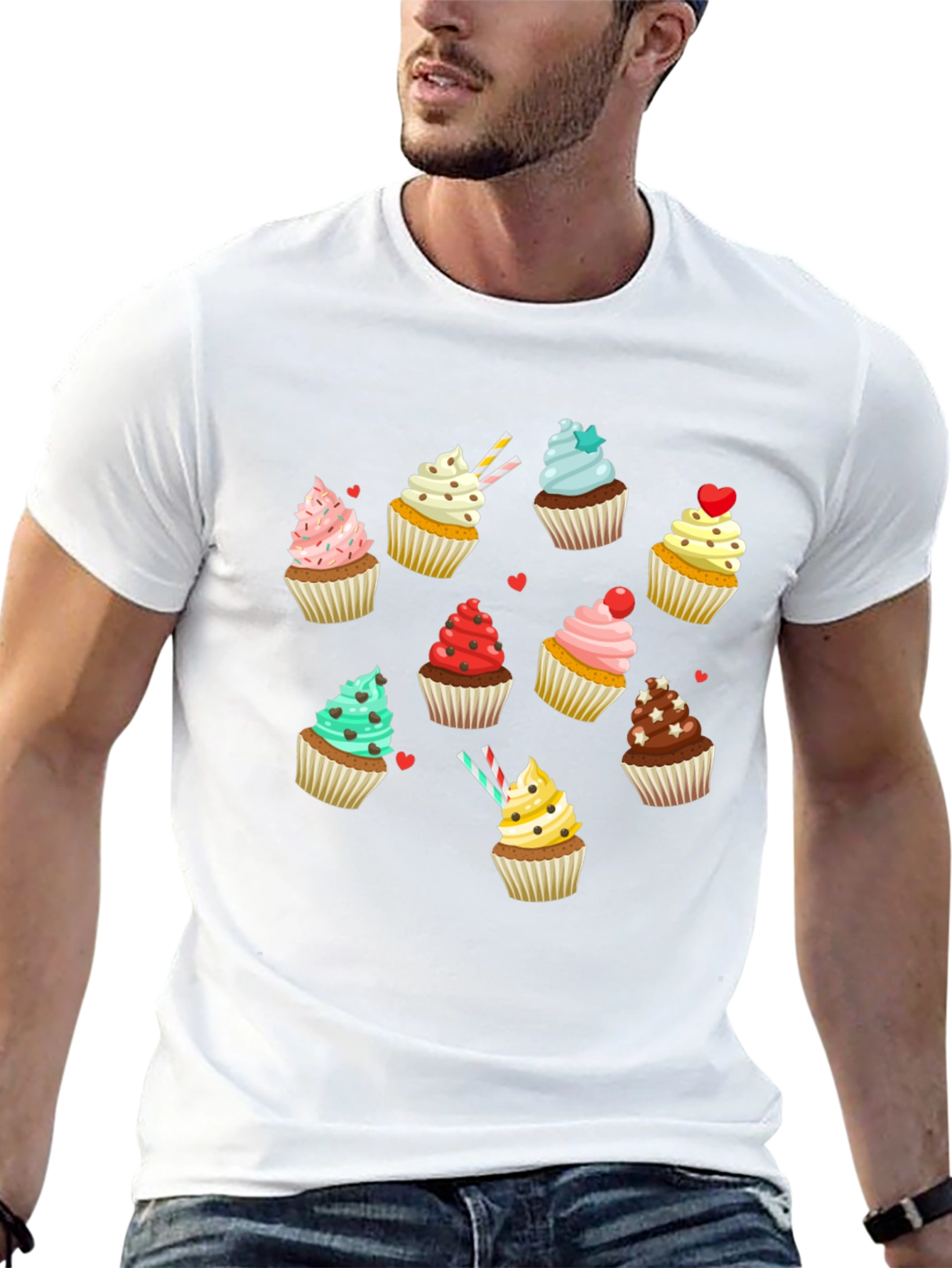 Cupcake Graphic T-Shirt - Sweet Treat Design