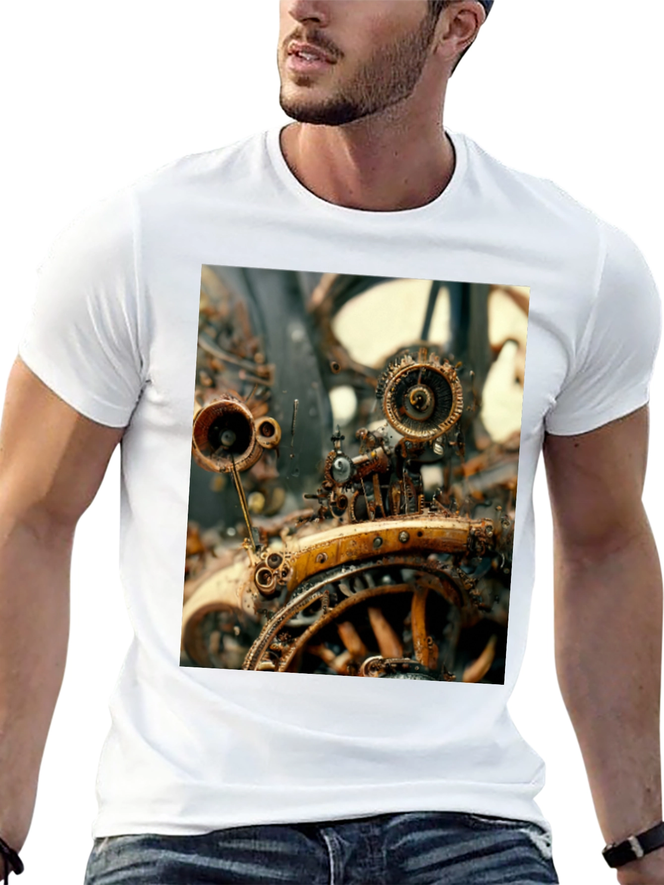 Steampunk Machine Graphic Tee - Unique Design