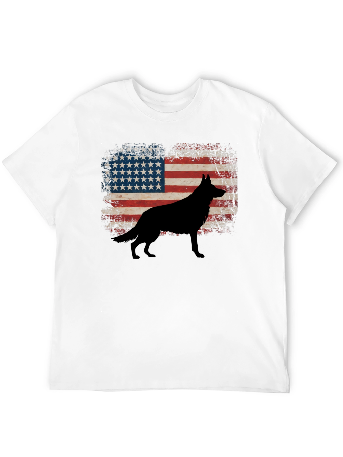 American Flag Dog Silhouette Graphic Tee