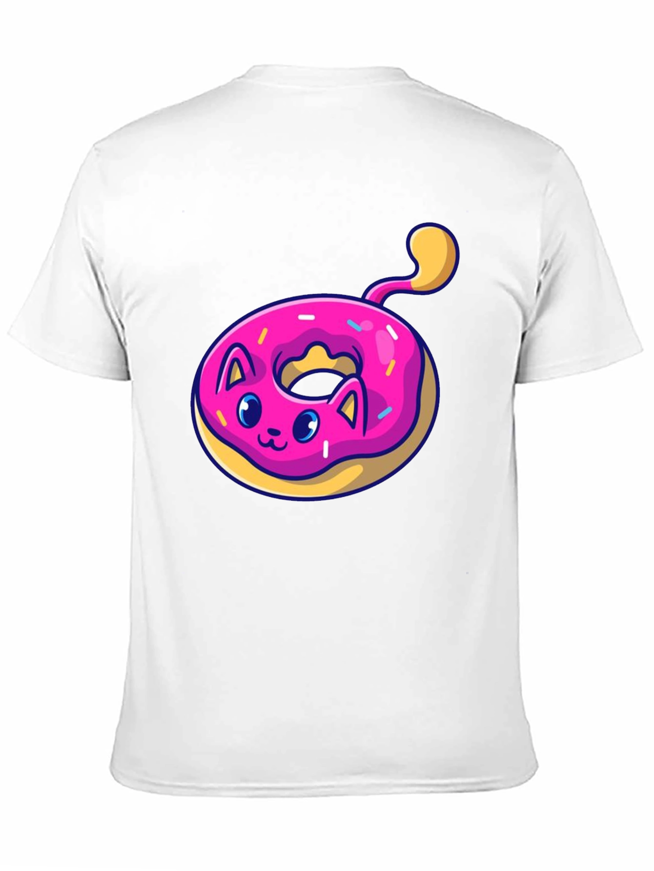 Cat Donut T-Shirt: Cute & Playful Black Tee