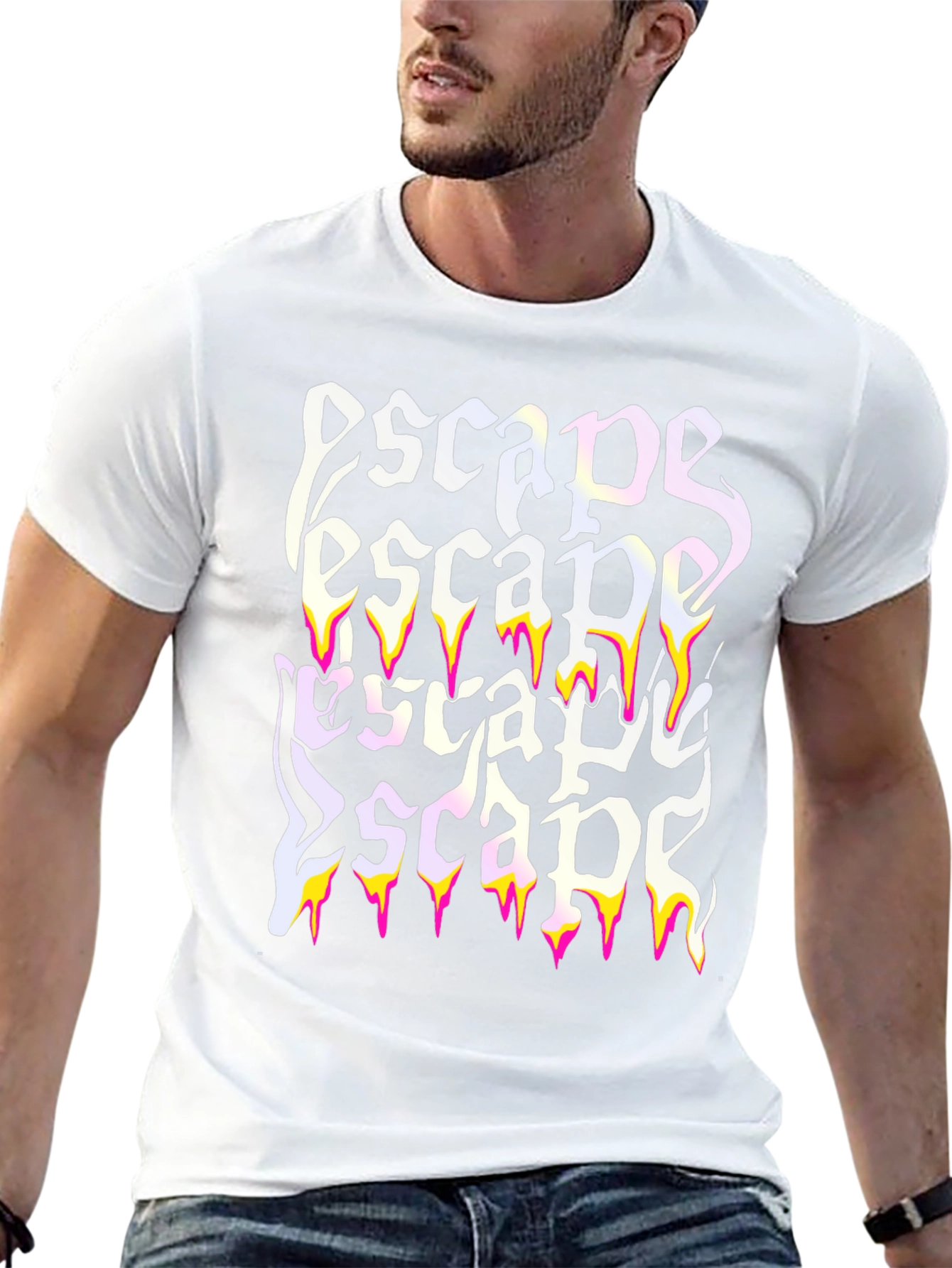 Escape Graphic Print Black T-Shirt