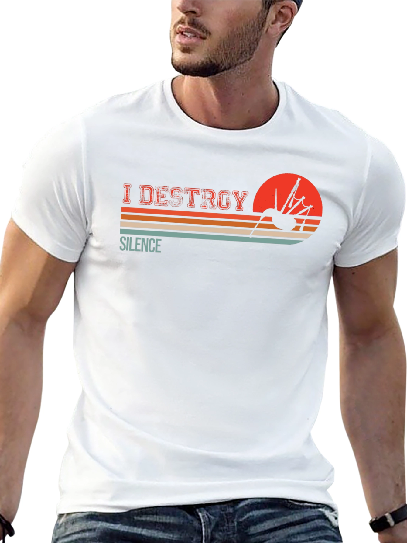 I Destroy Silence Bagpipe T-Shirt