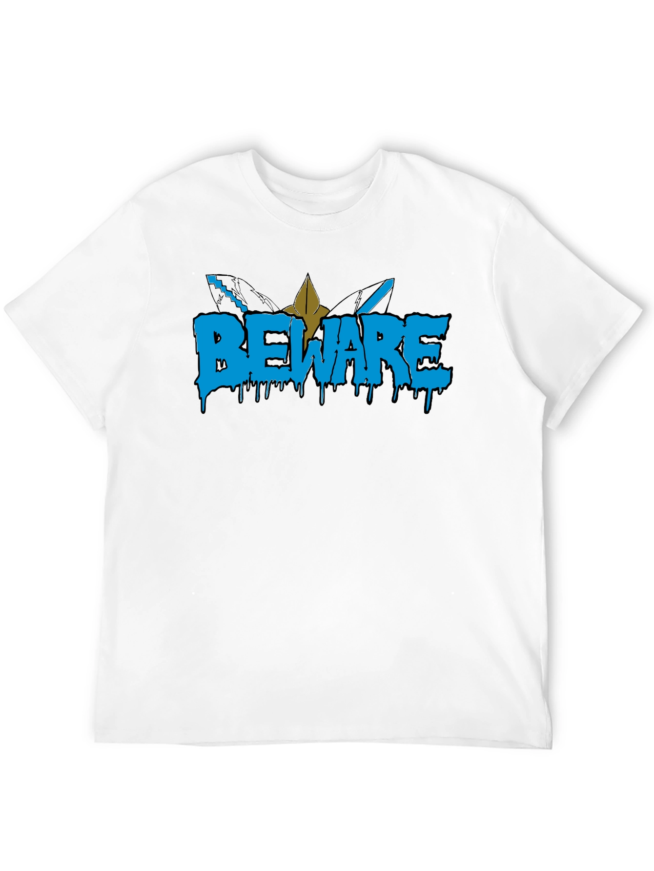 Beware Graphic Tee - Black Cotton Blend T-Shirt