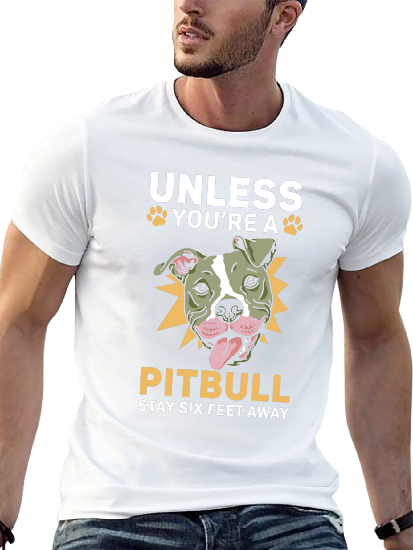Pitbull Stay Away T-Shirt Funny Dog Lover Tee