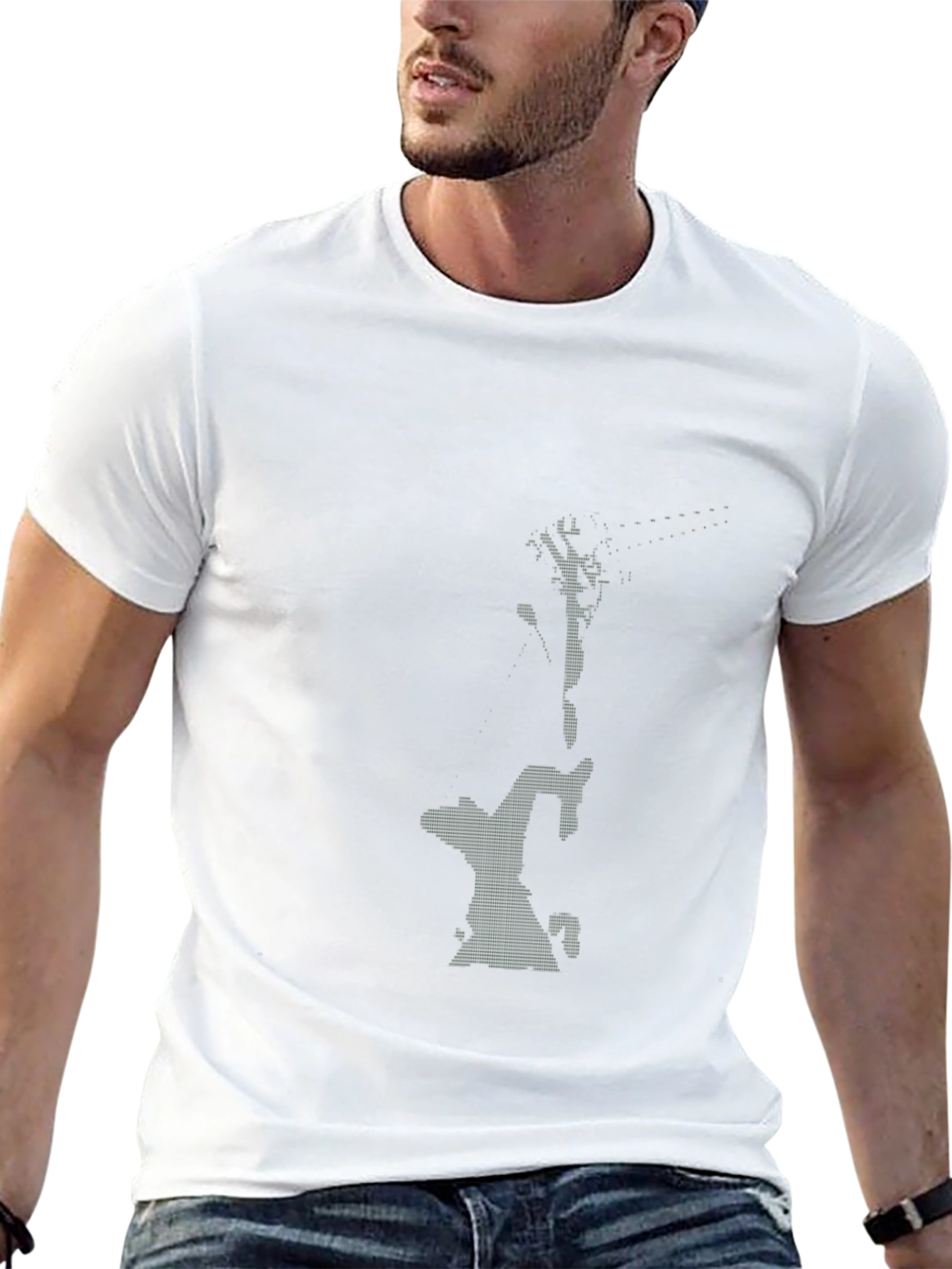 Stylish Black Graphic Tee - Climbing Design