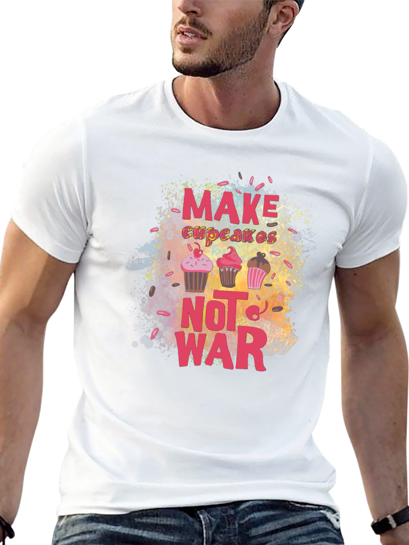 Make Cupcakes Not War Graphic Tee