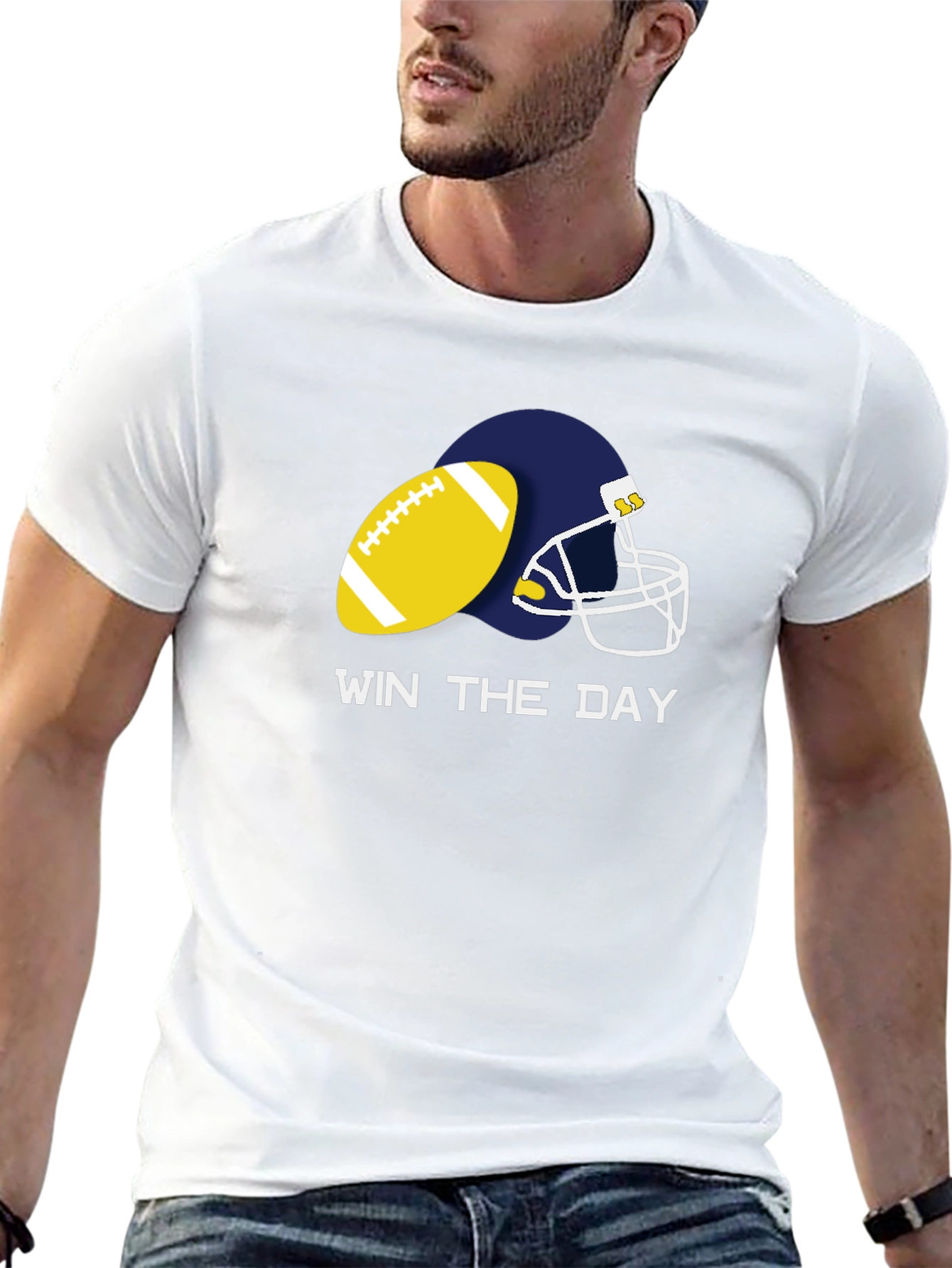 Win The Day Football Graphic Tee