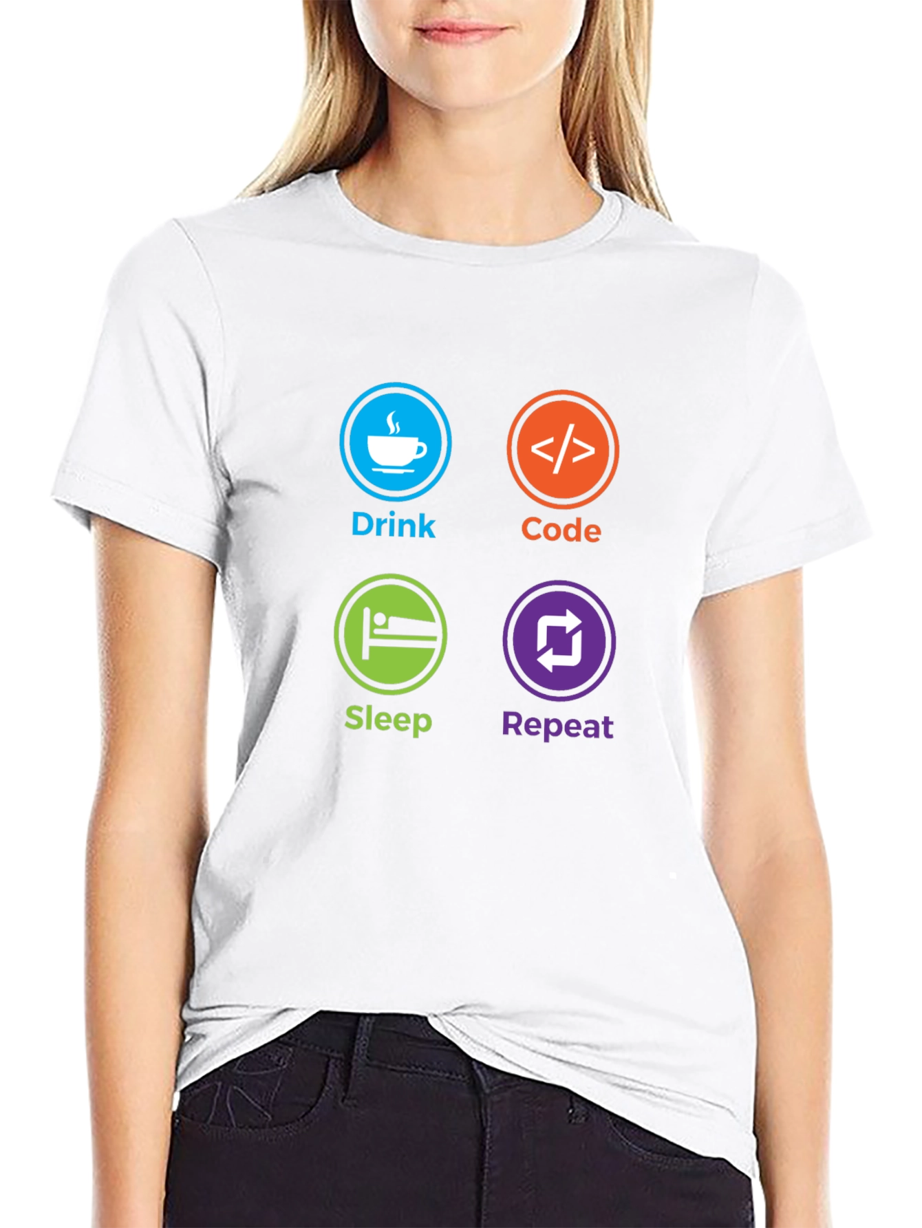 Drink Code Sleep Repeat T-Shirt - Programmer Humor