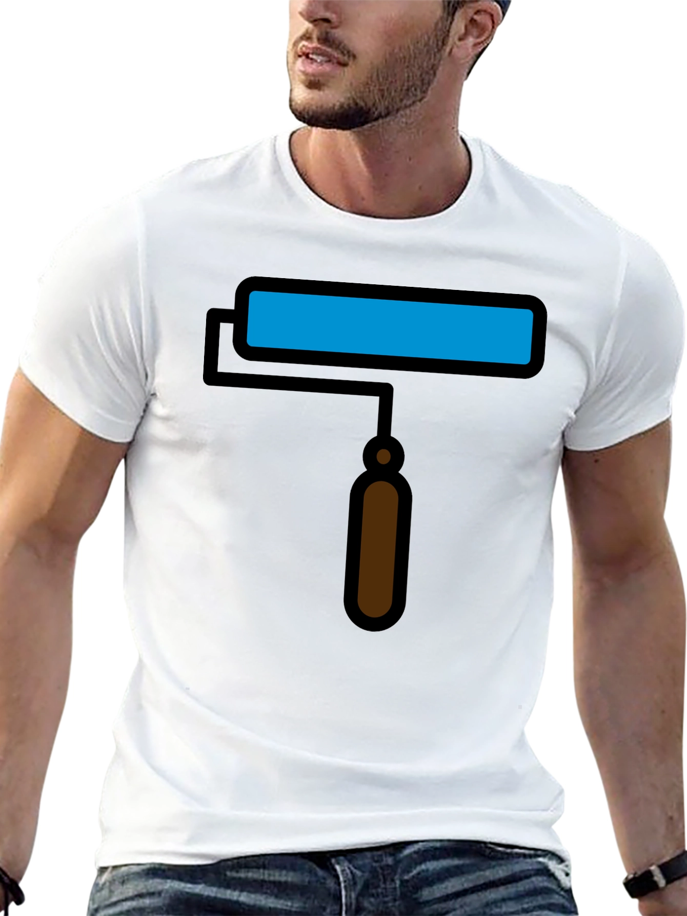 Paint Roller Graphic Tee - Artsy Black T-Shirt