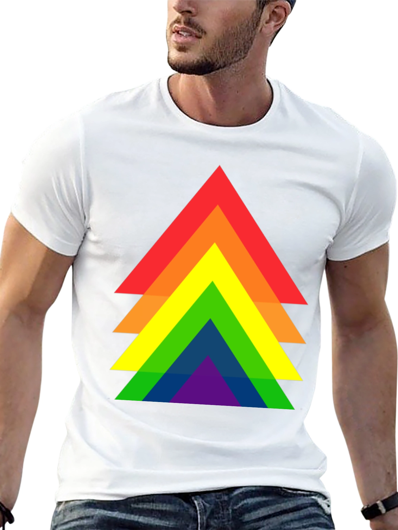 Rainbow Pride Triangle Graphic Tee - Black