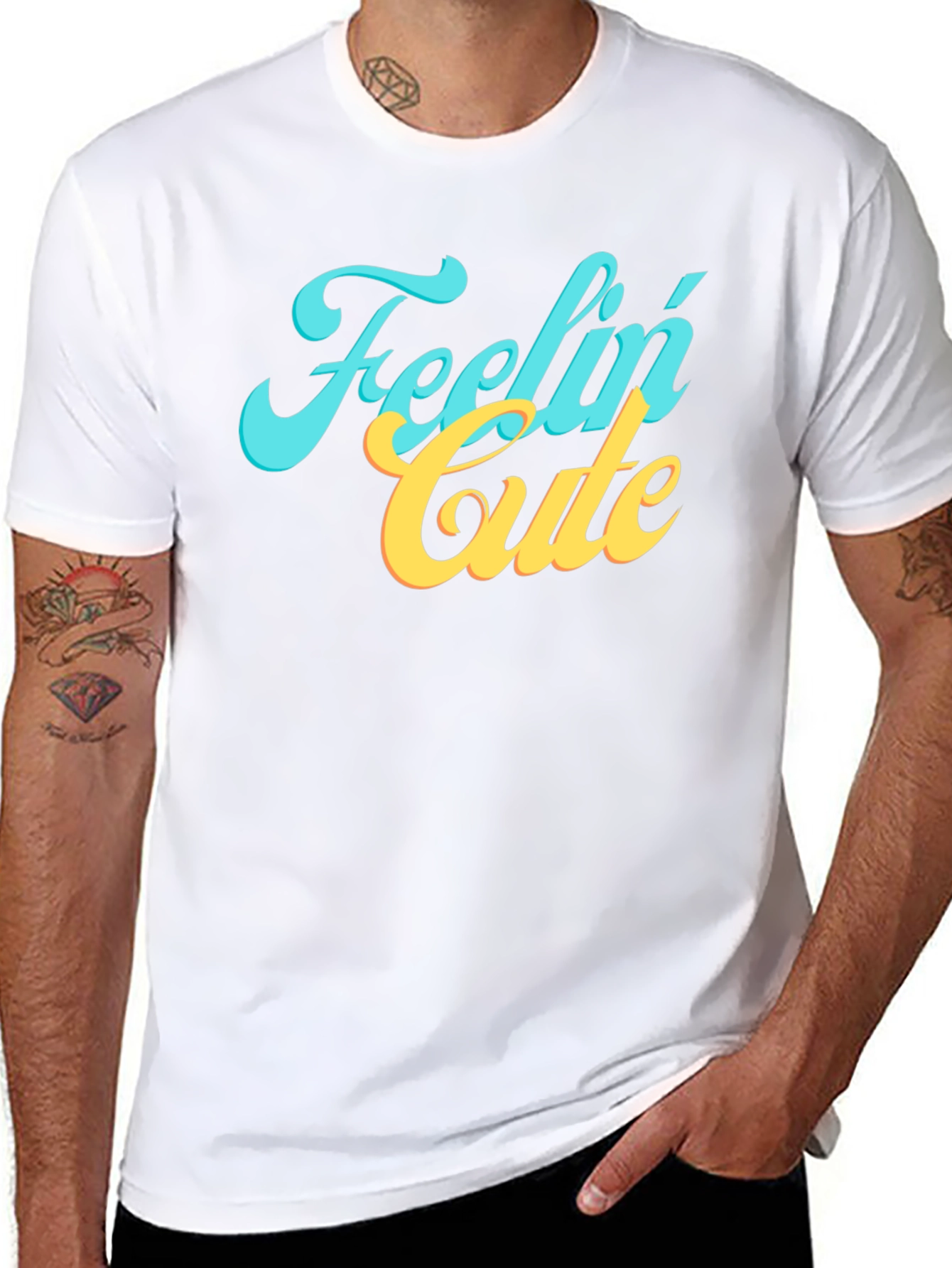 Feelin Cute Black Graphic Tee
