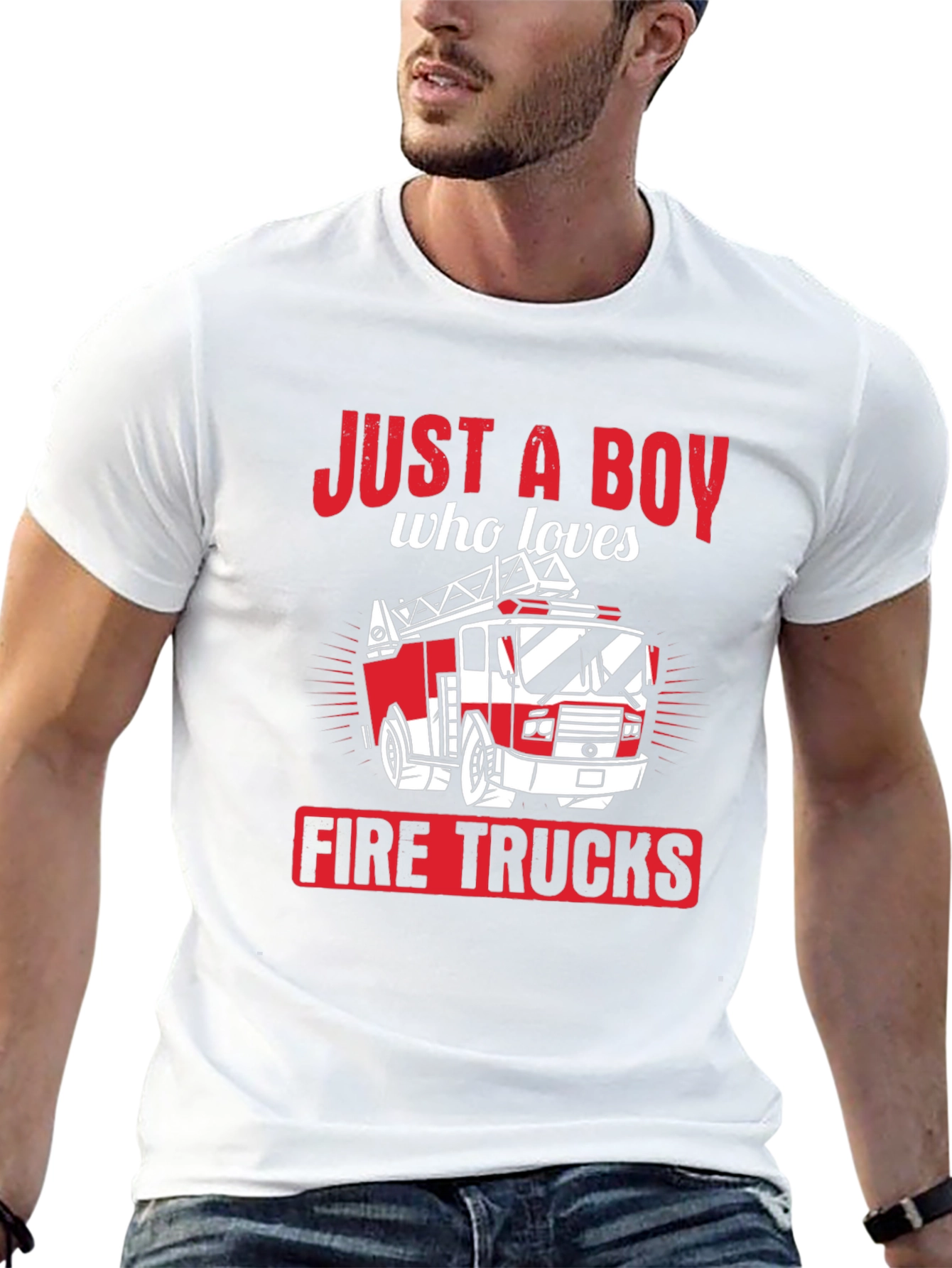 Boy Who Loves Firetrucks T-Shirt
