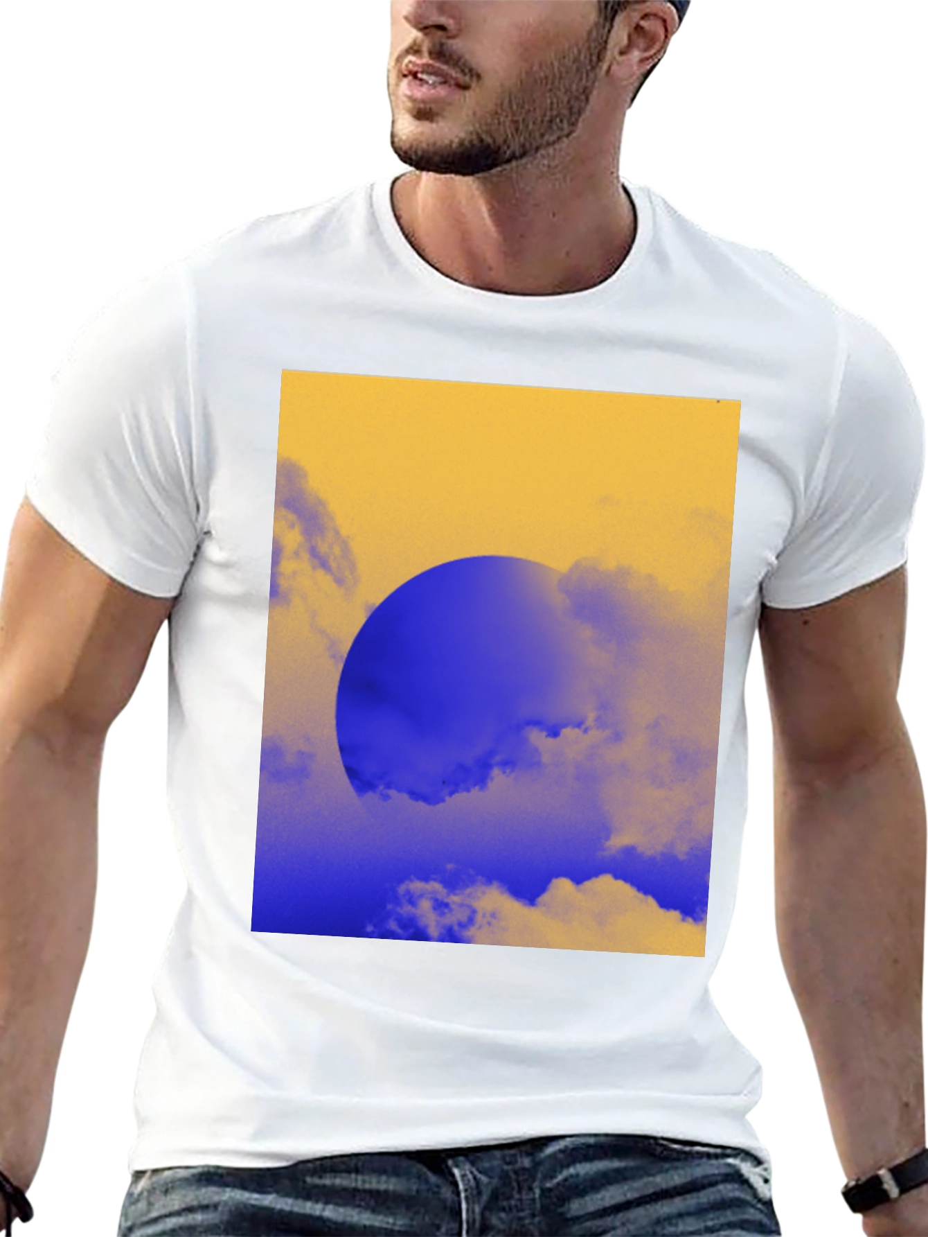 Abstract Sunset Graphic Tee - Black