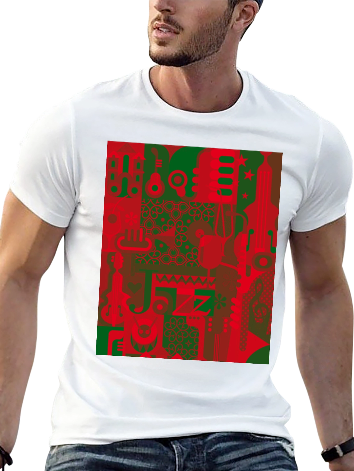 Retro Jazz Instrument Graphic Tee