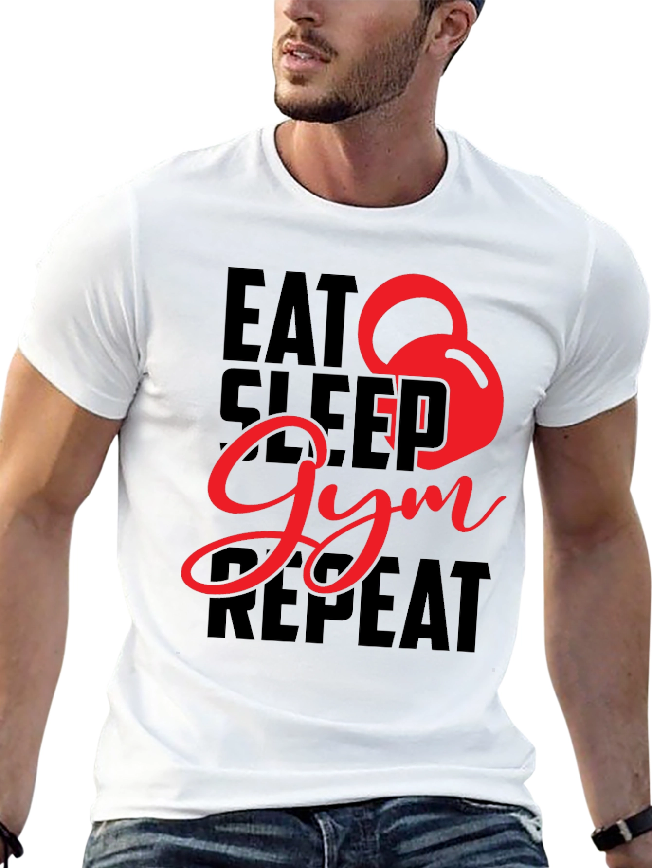 Eat Sleep Gym Repeat Graphic Tee