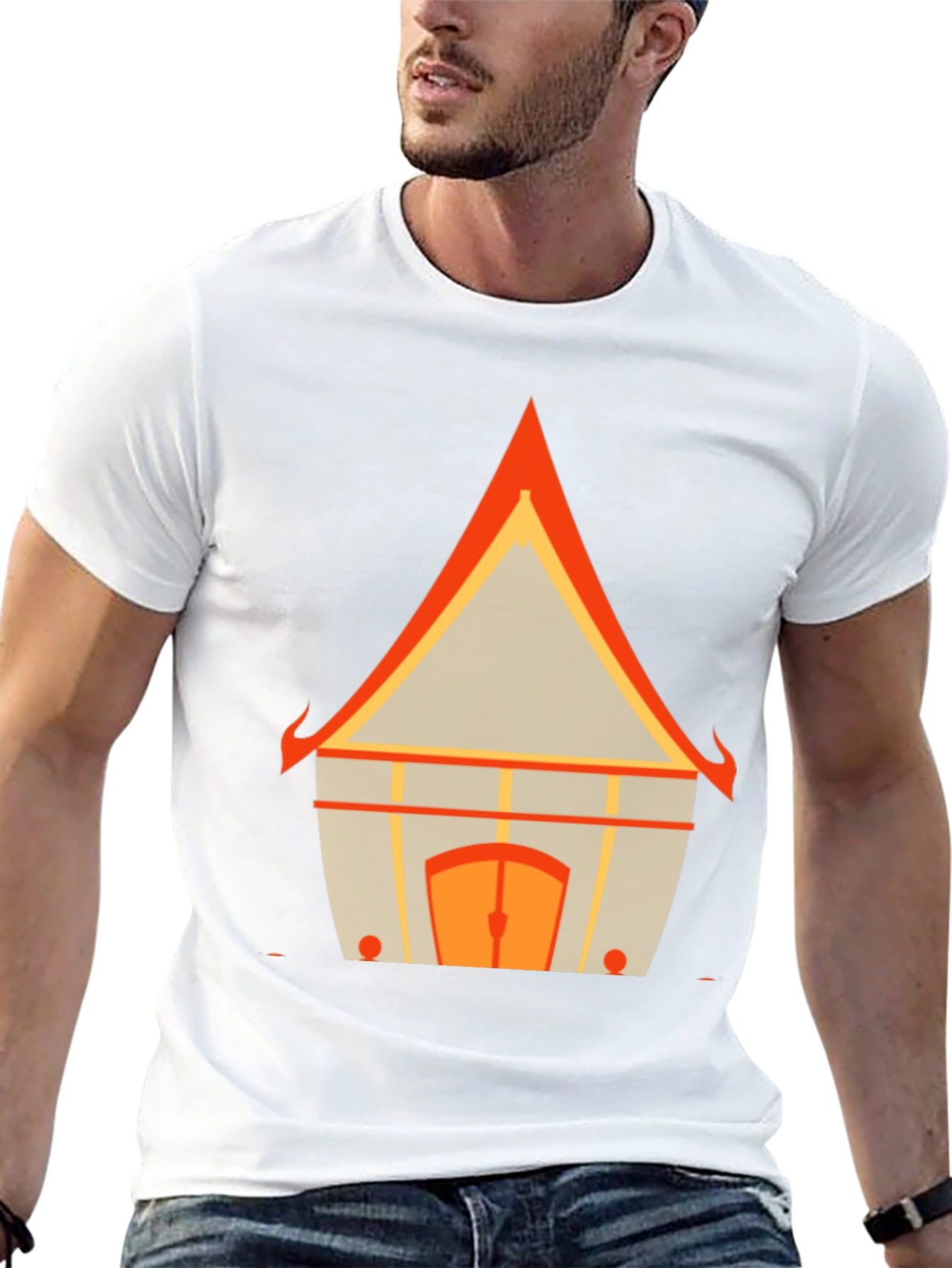 Architectural Print Graphic Tee - Modern Design