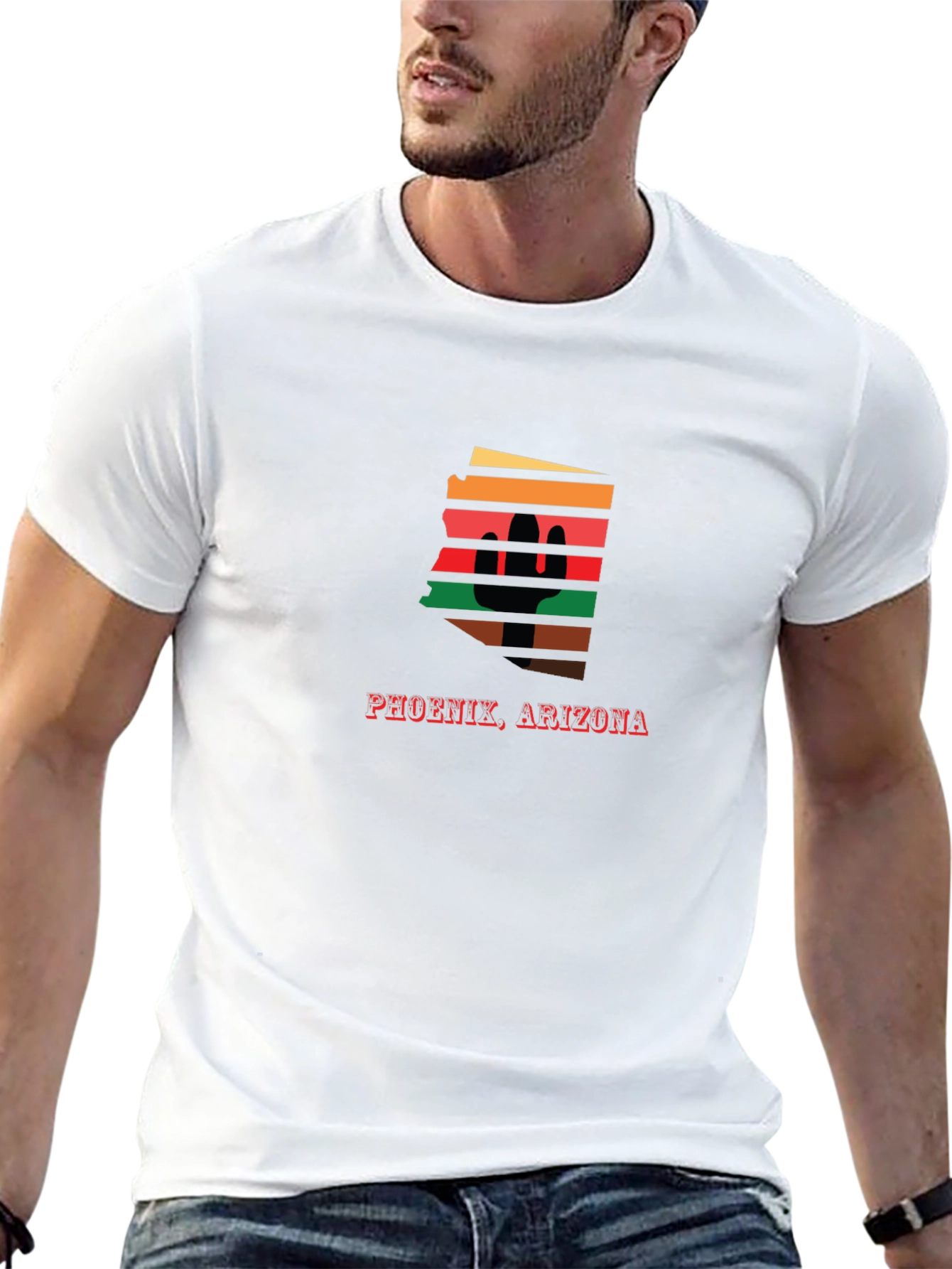 Phoenix Arizona Cactus Retro Graphic Tee