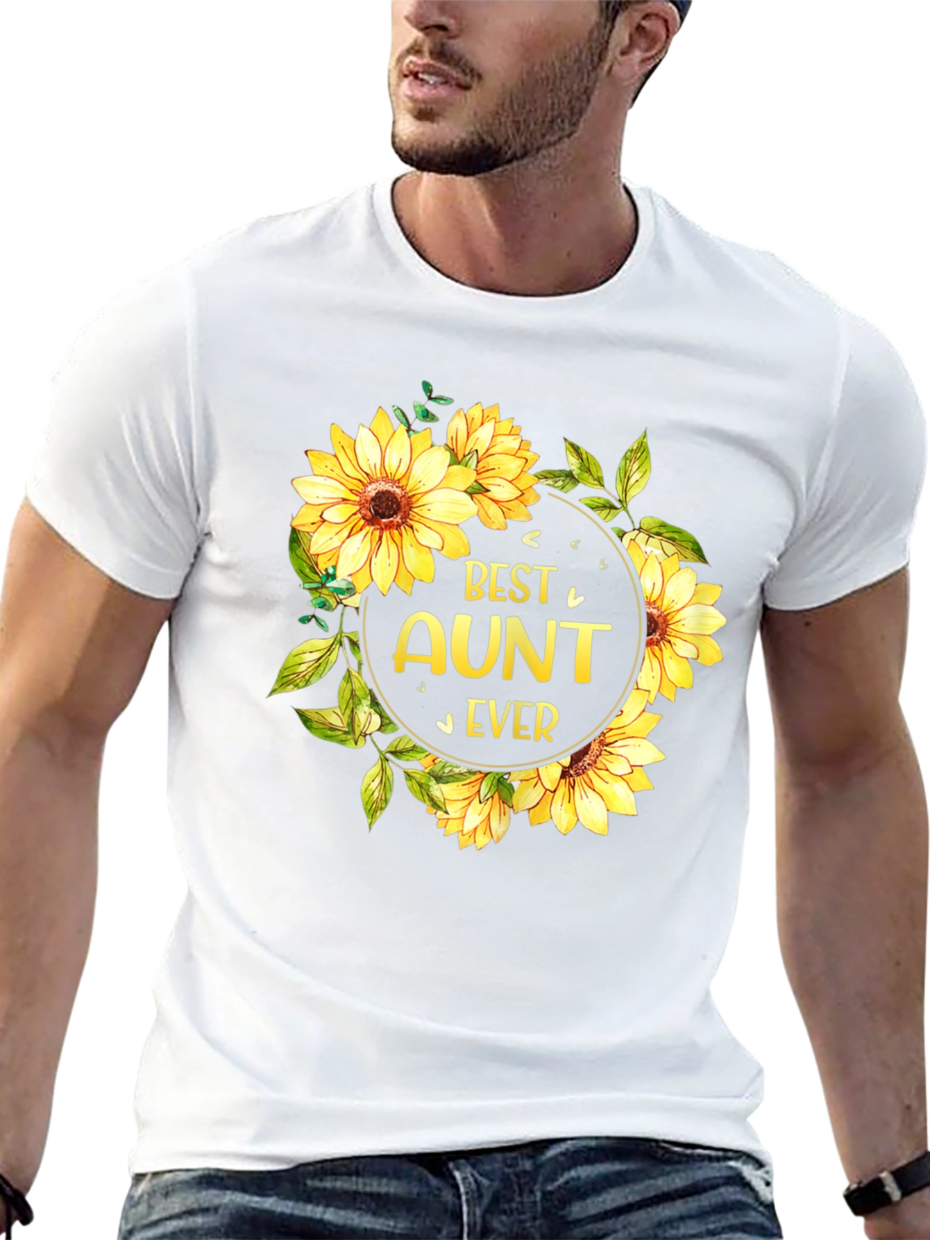Best Aunt Ever Sunflower Graphic T-Shirt