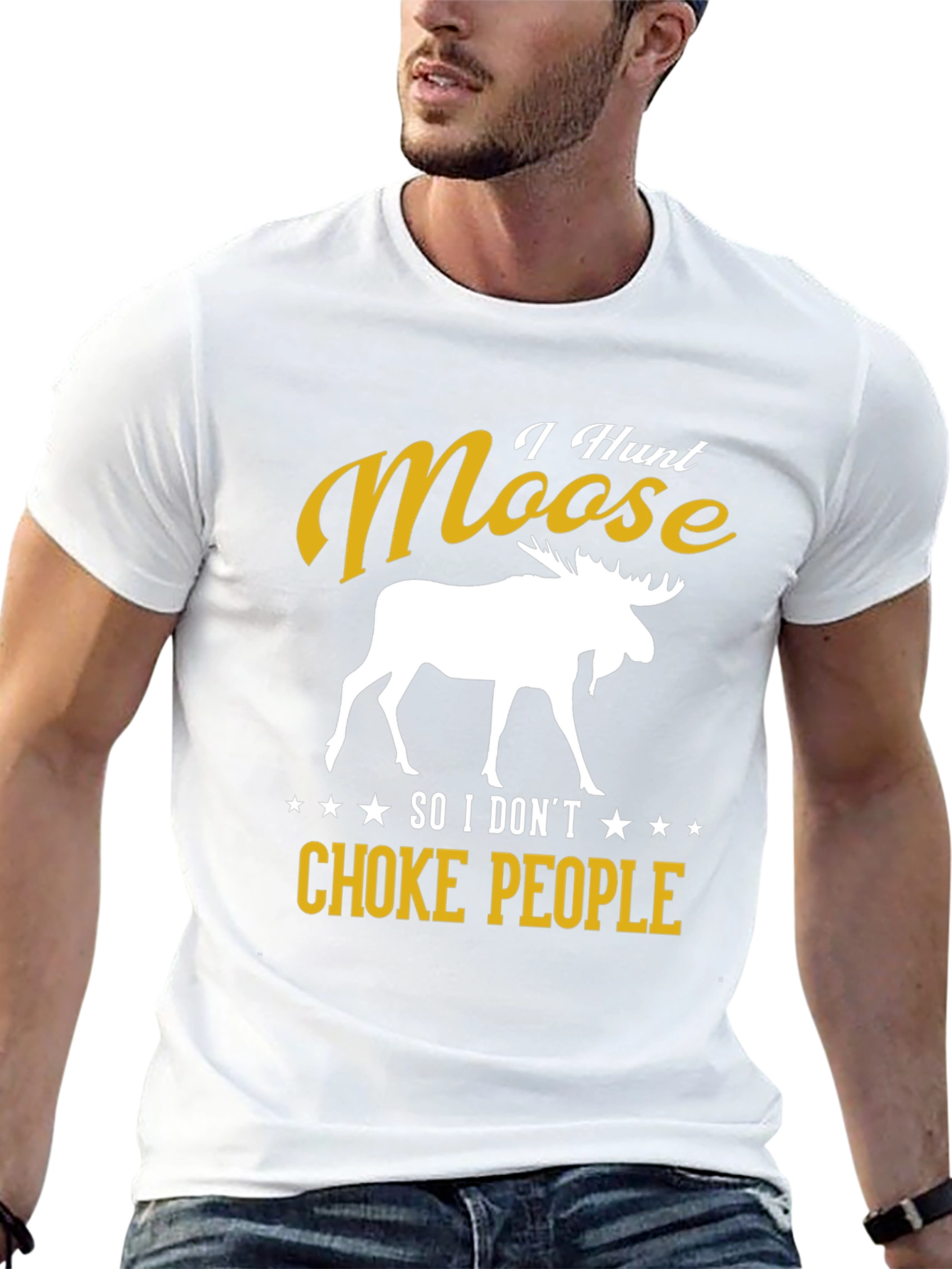 I Hunt Moose Funny Graphic Tee
