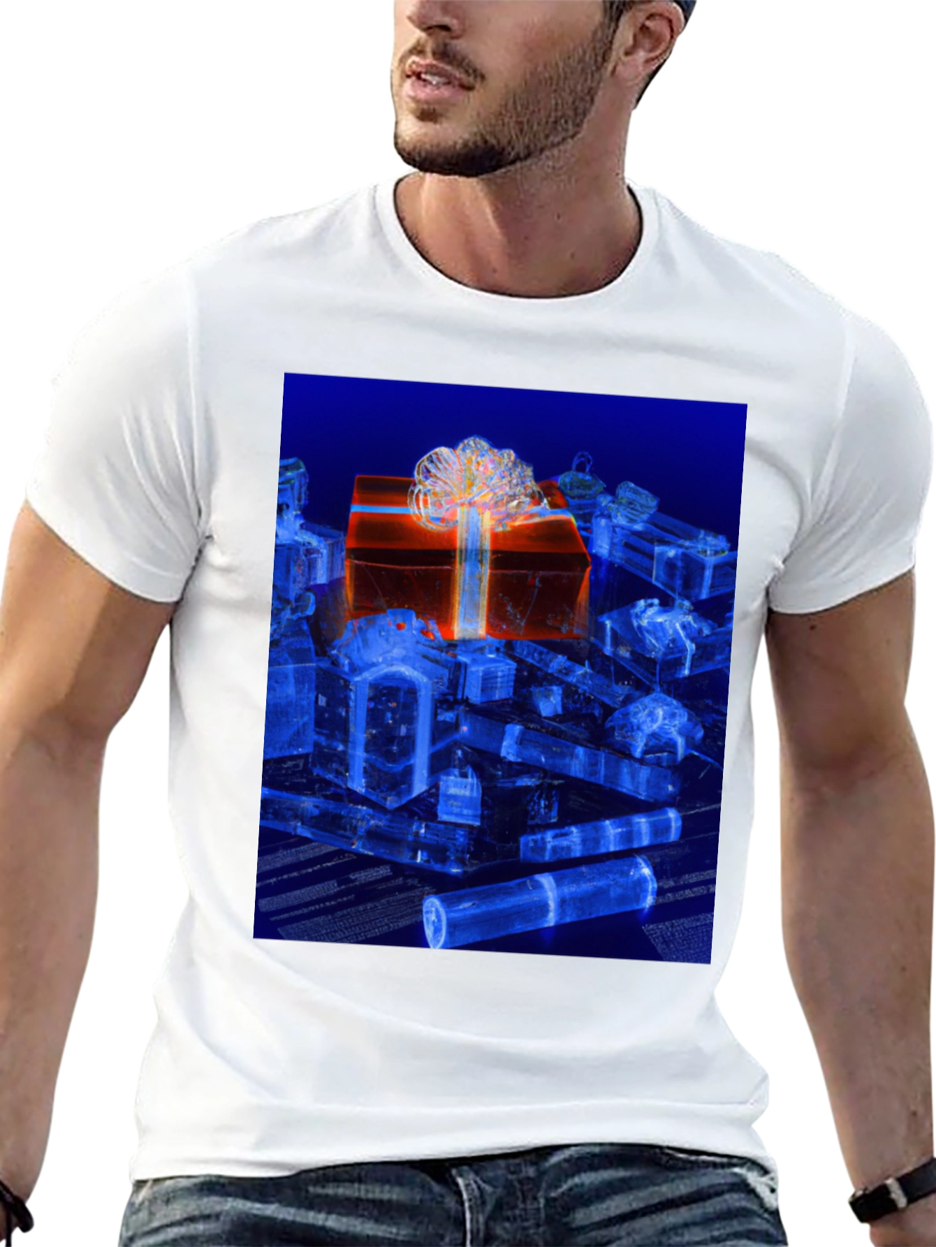 Gift Box Graphic Tee - Stylish Holiday Design