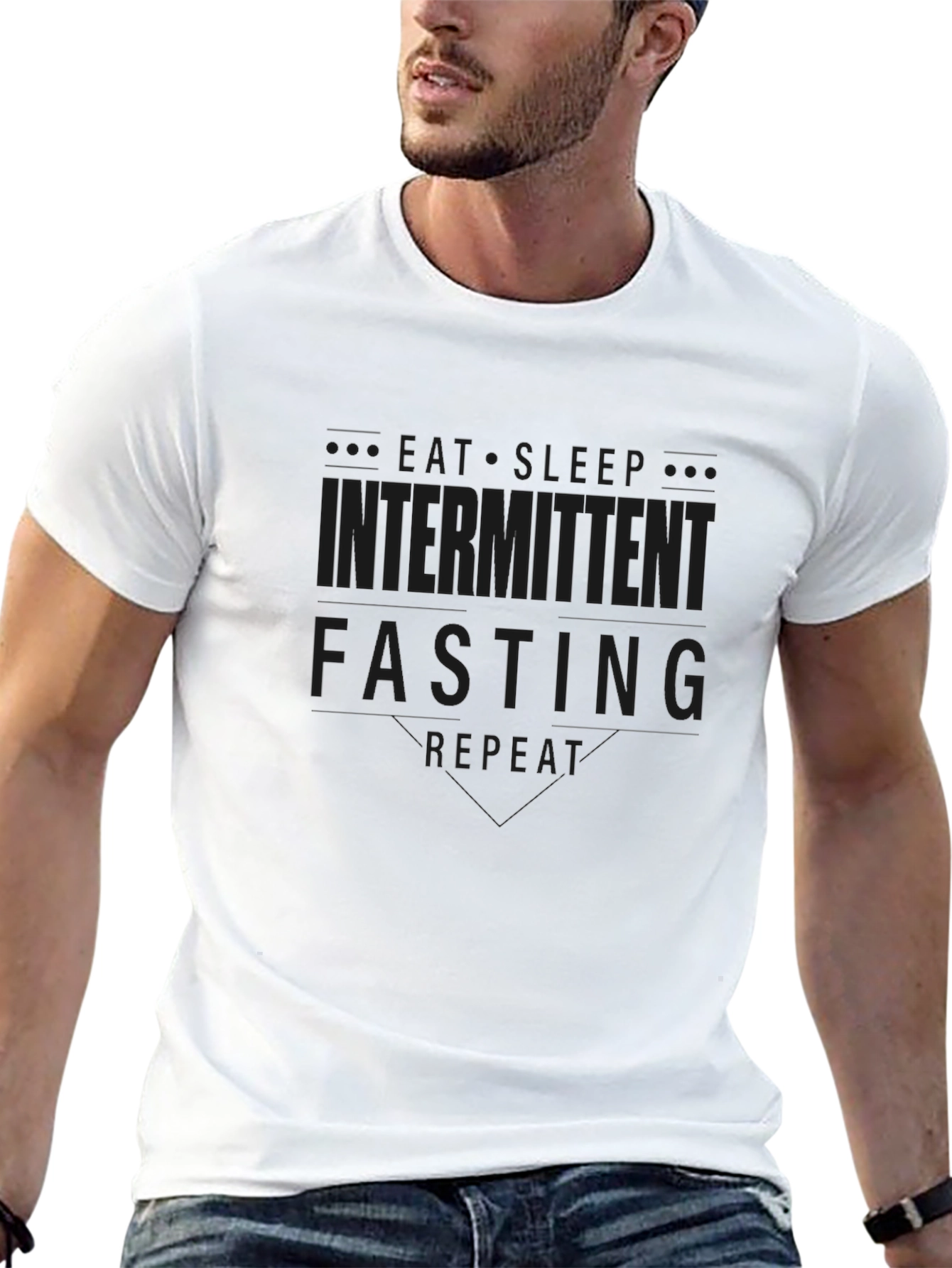 Intermittent Fasting Graphic Tee - Eat Sleep Repeat