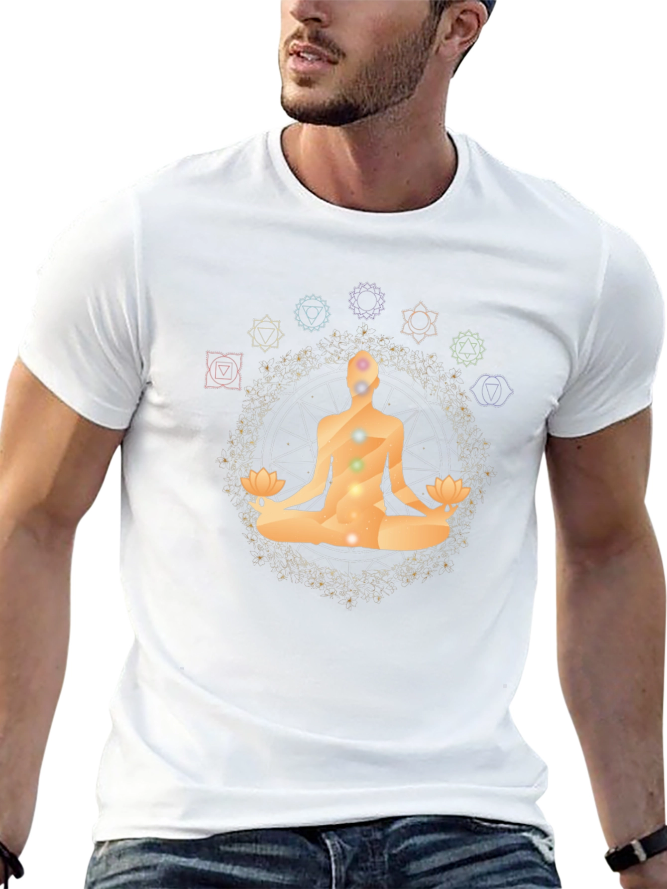 Chakra Meditation Black T-Shirt