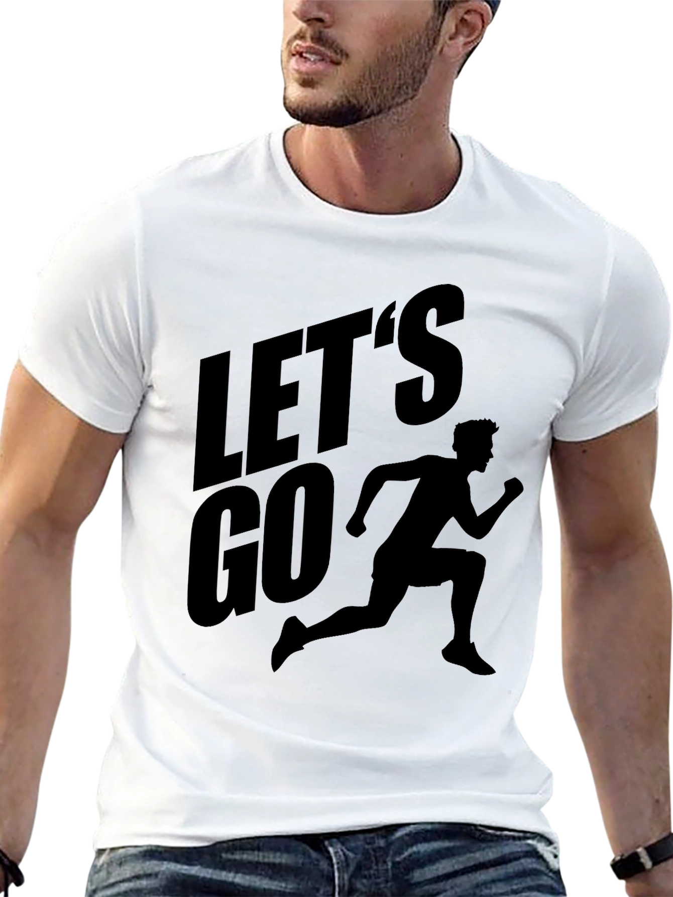 Lets Go Runner Graphic T-Shirt - Black