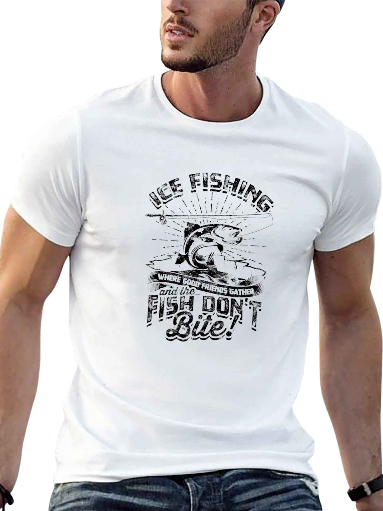 Ice Fishing T-Shirt - Good Friends Gather Tee