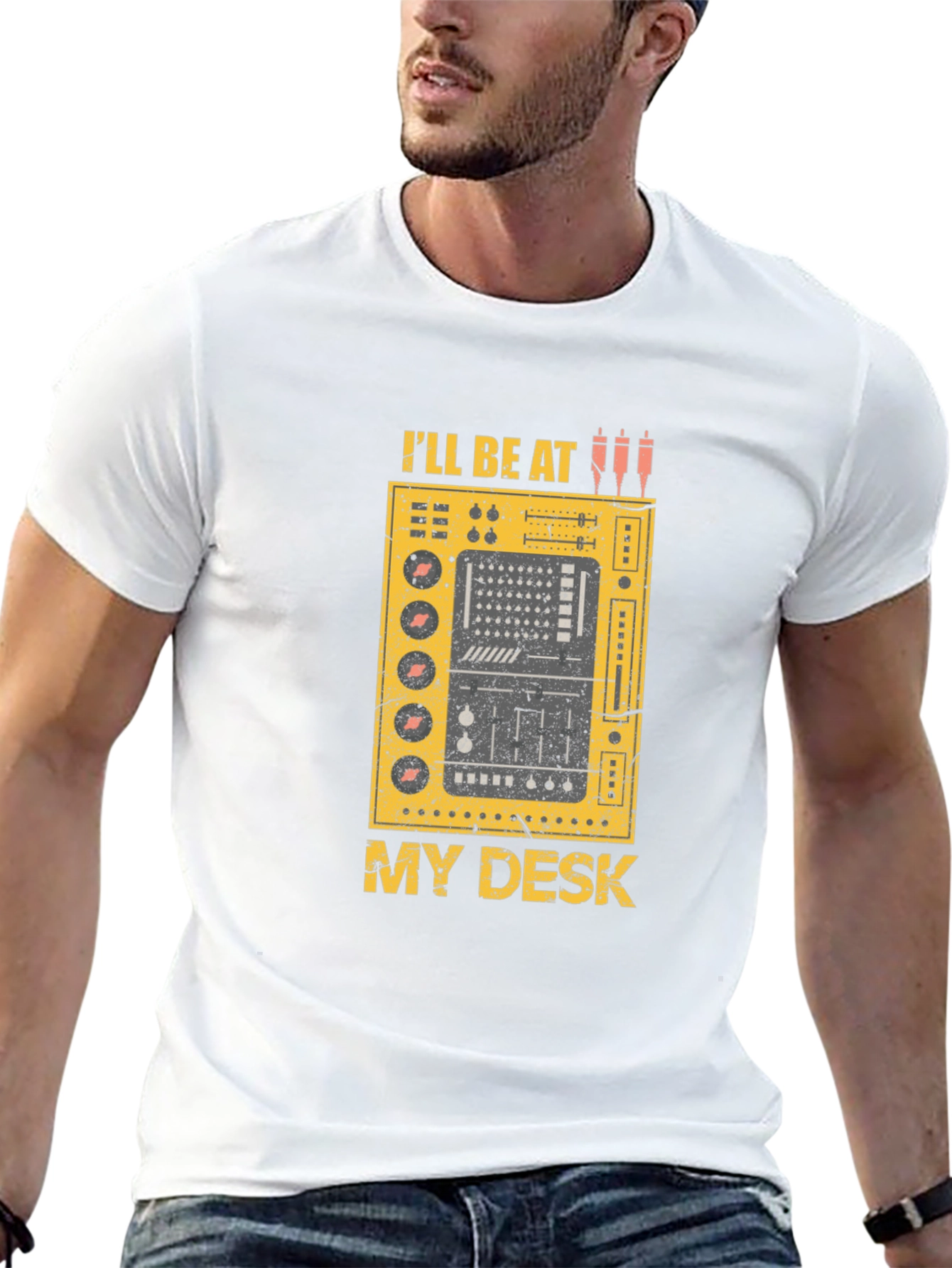 Ill Be At My Desk Black Graphic T-Shirt