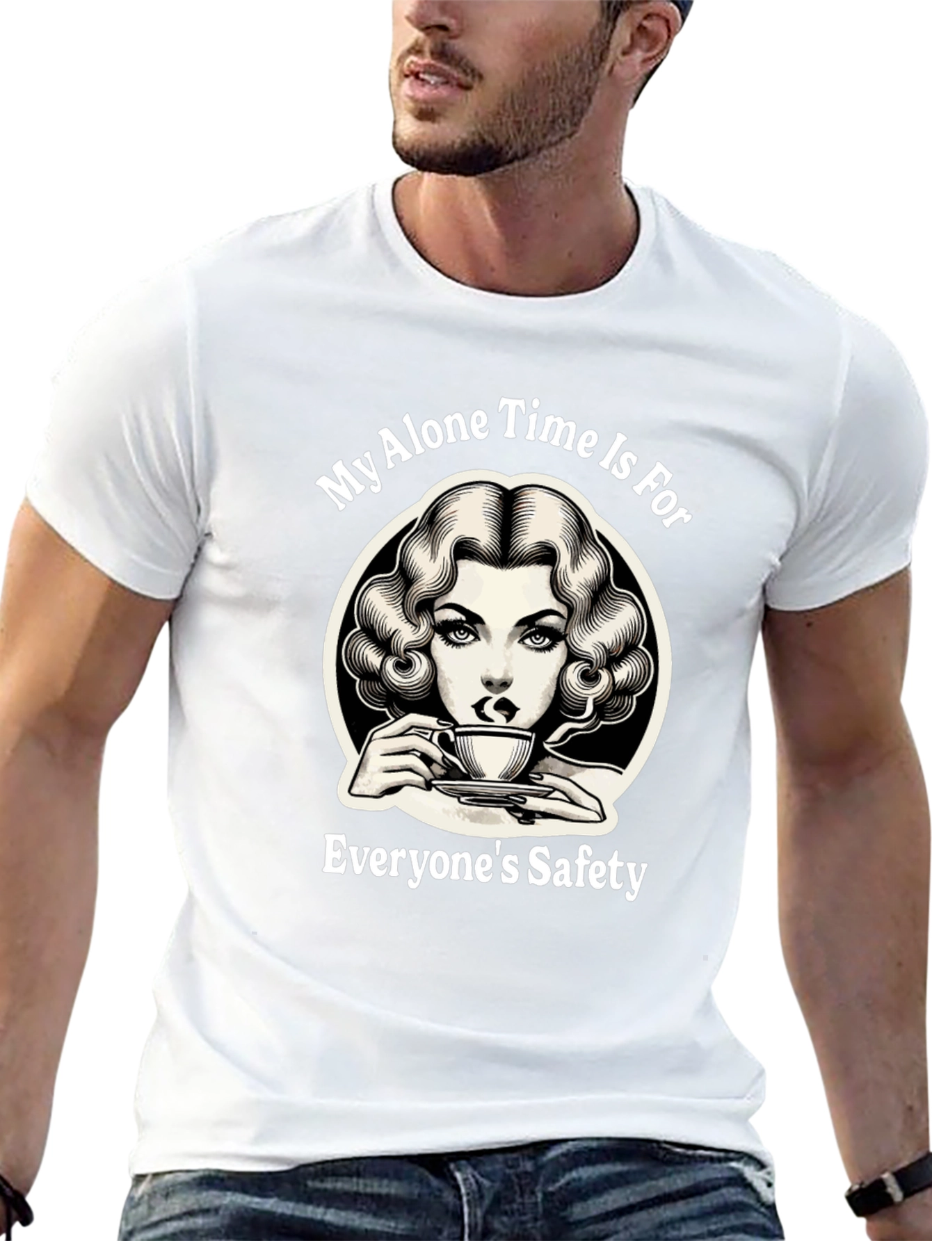 Alone Time Safety Graphic Tee - Black