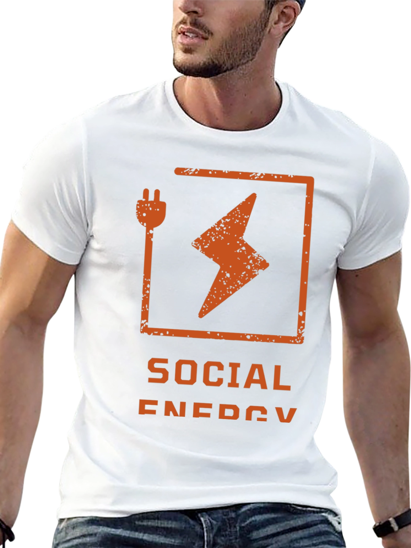 Social Energy Graphic Tee - Black Crew Neck T-Shirt