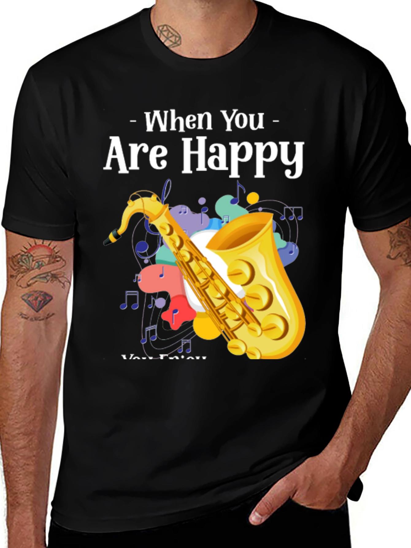 Happy Saxophone Graphic Tee
