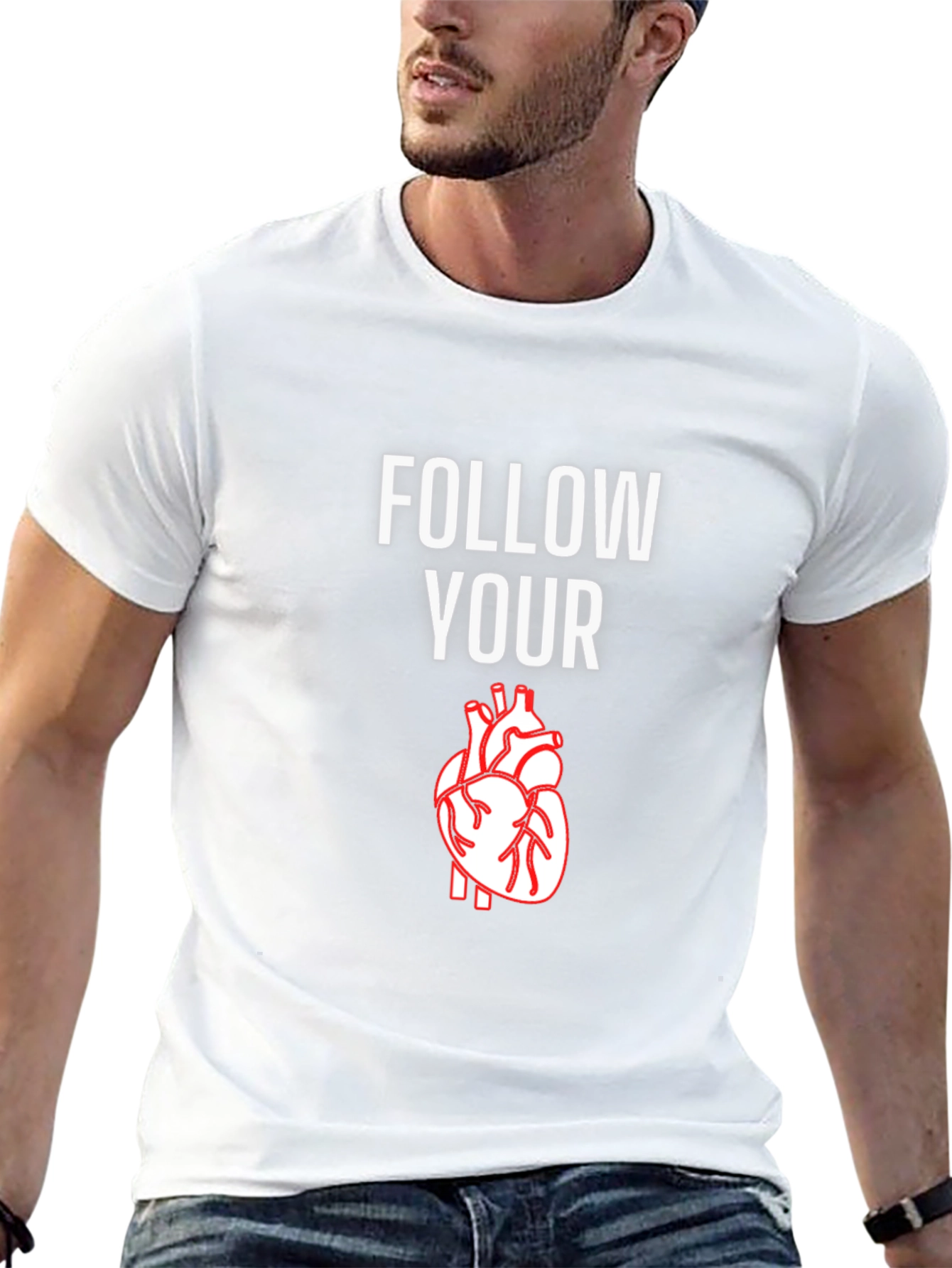 Follow Your Heart Graphic T-Shirt - Casual Comfort